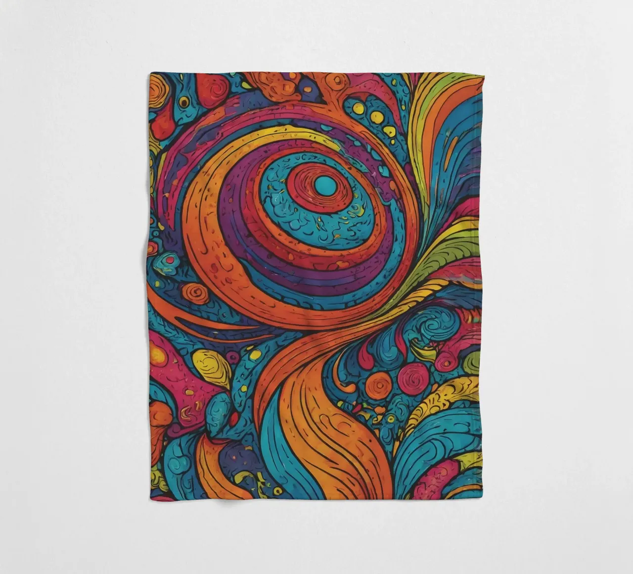 Psychedelic Pattern fleece blanket by Charnwood Prints