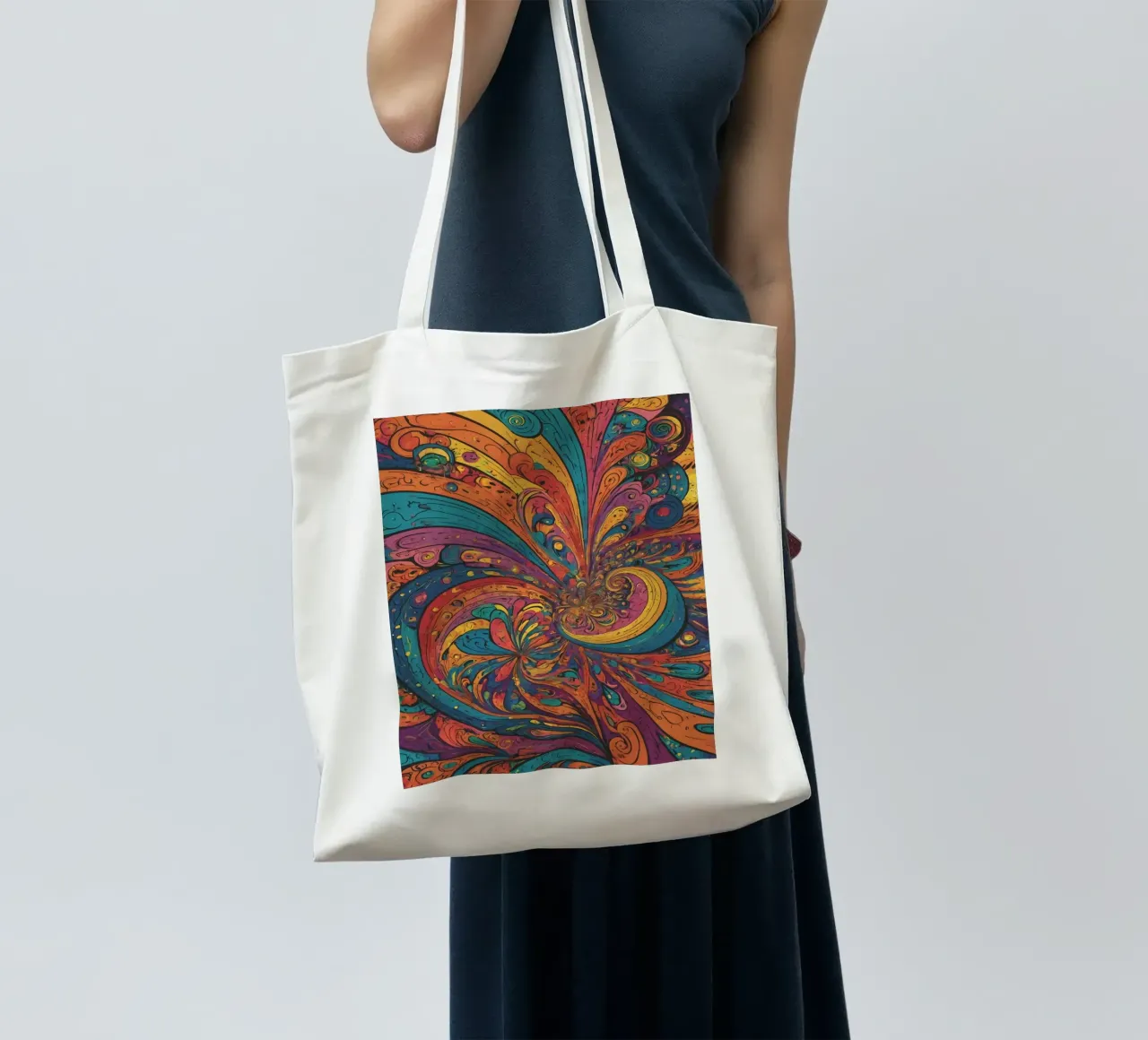 Psychedelic Pattern tote bag by Charnwood Prints