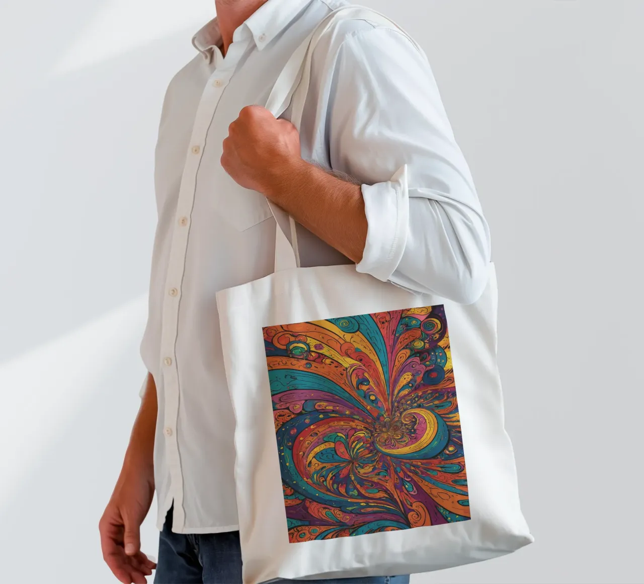 Psychedelic Pattern tote bag by Charnwood Prints