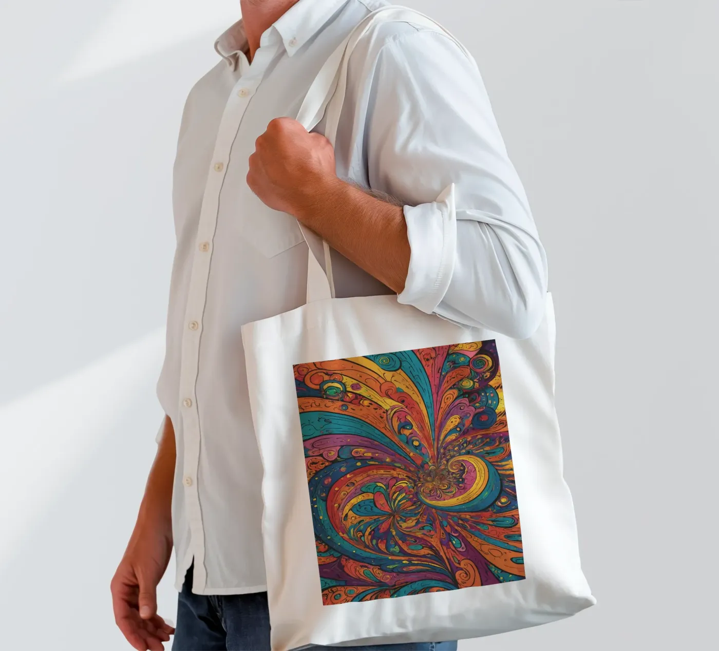 Psychedelic Pattern tote bag by Charnwood Prints