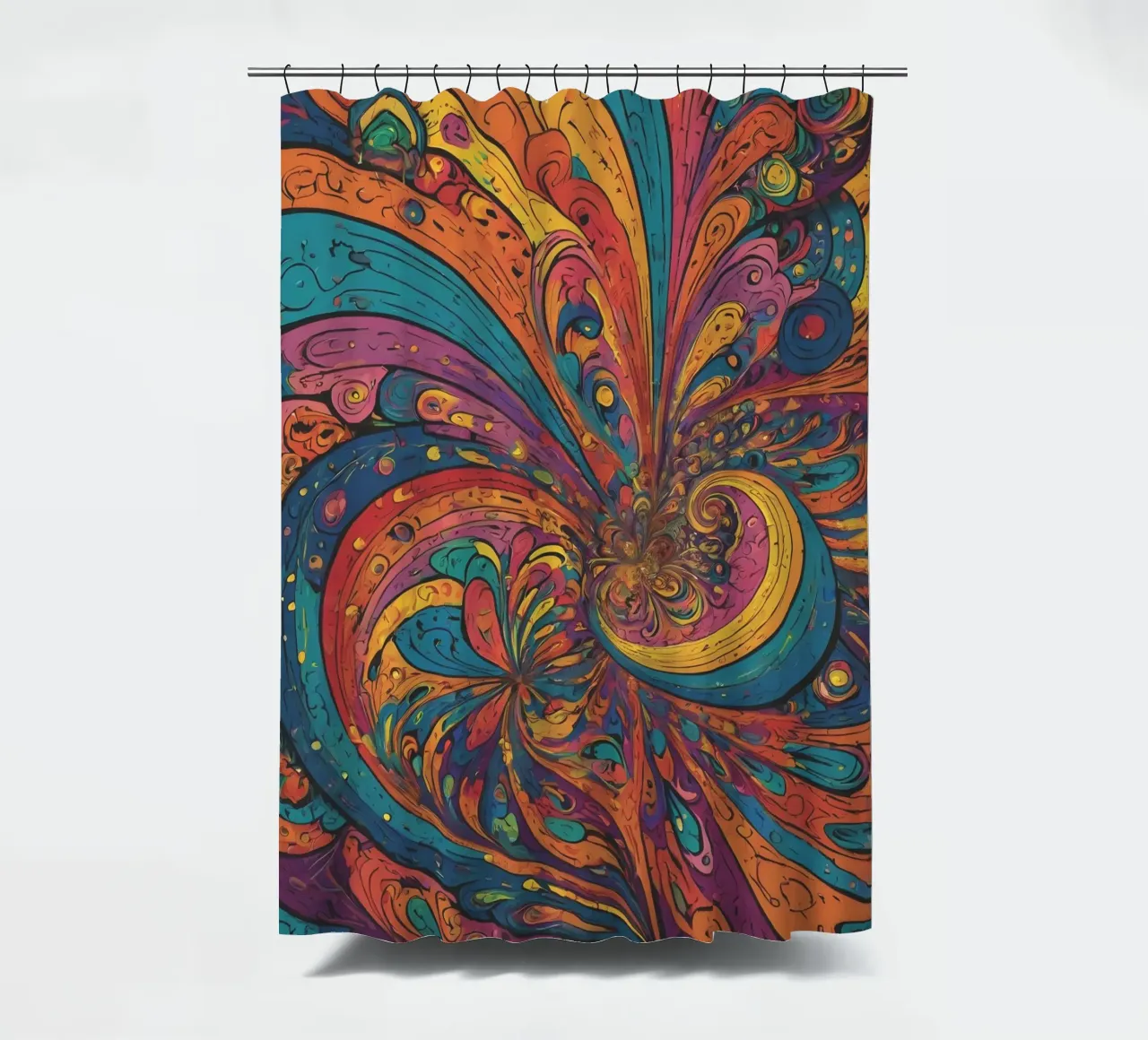 Psychedelic Pattern shower curtain by Charnwood Prints