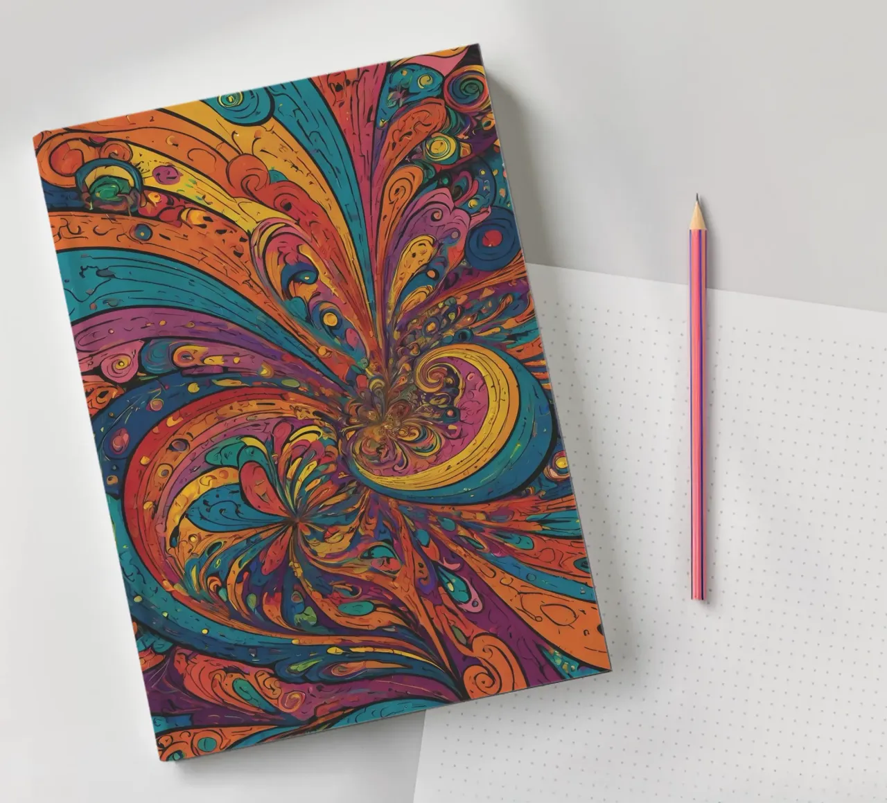 Psychedelic Pattern notebook by Charnwood Prints