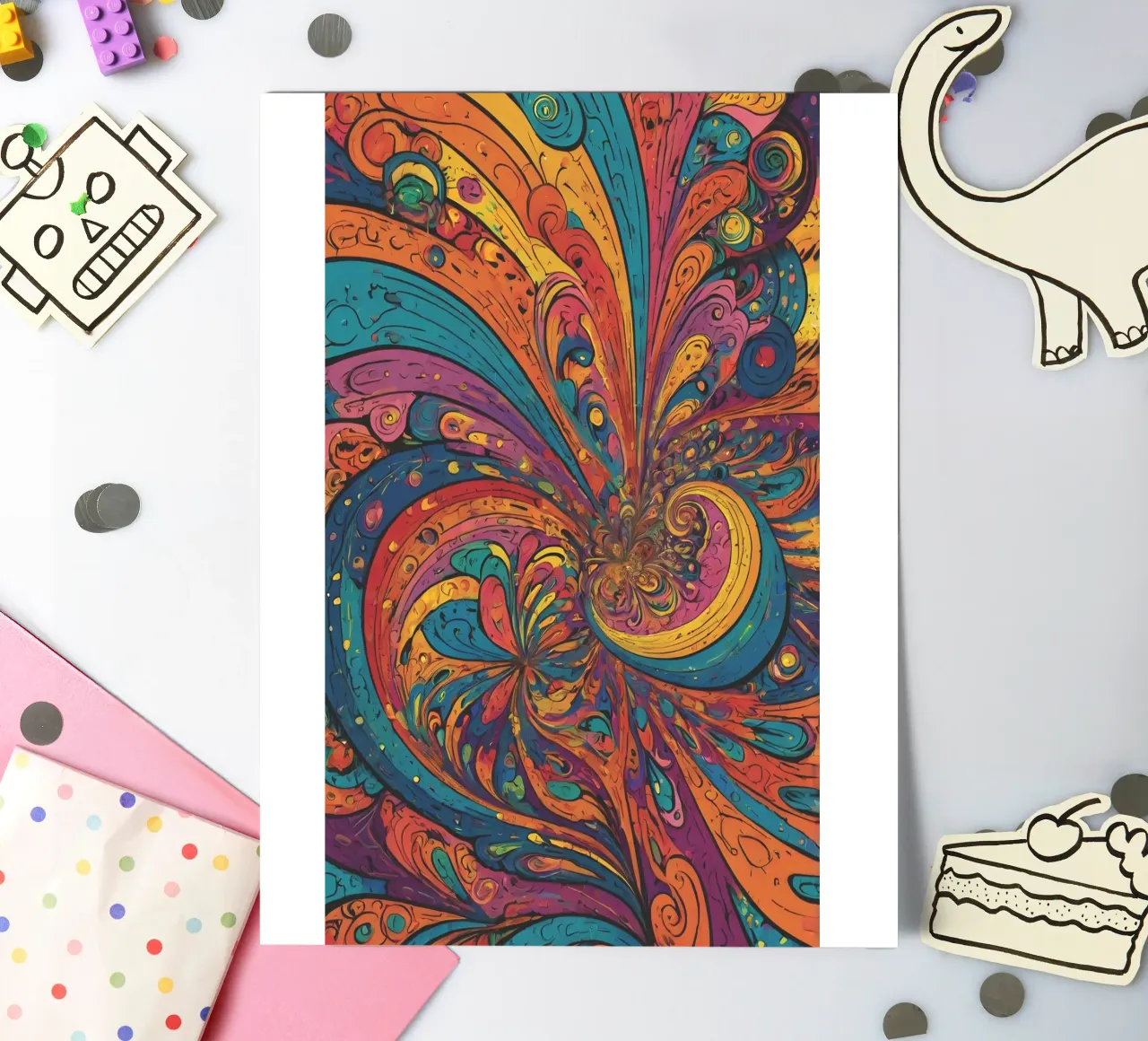Psychedelic Pattern sticker sheet by Charnwood Prints