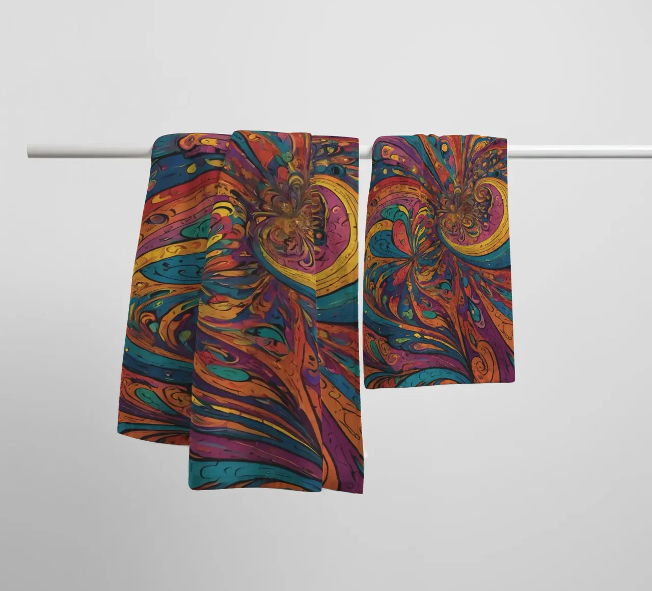 Psychedelic Pattern towel by Charnwood Prints