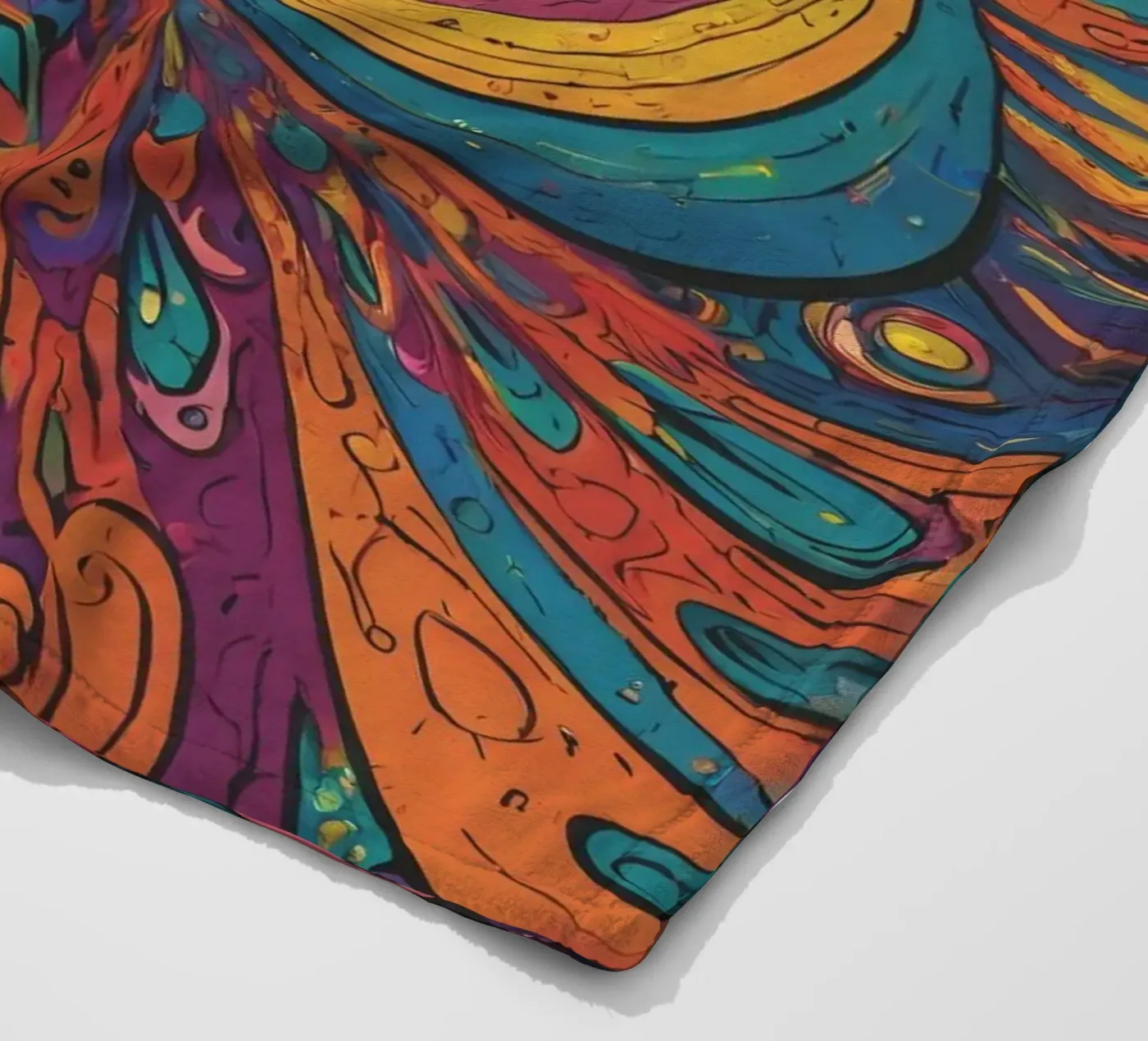 Psychedelic Pattern fleece blanket by Charnwood Prints