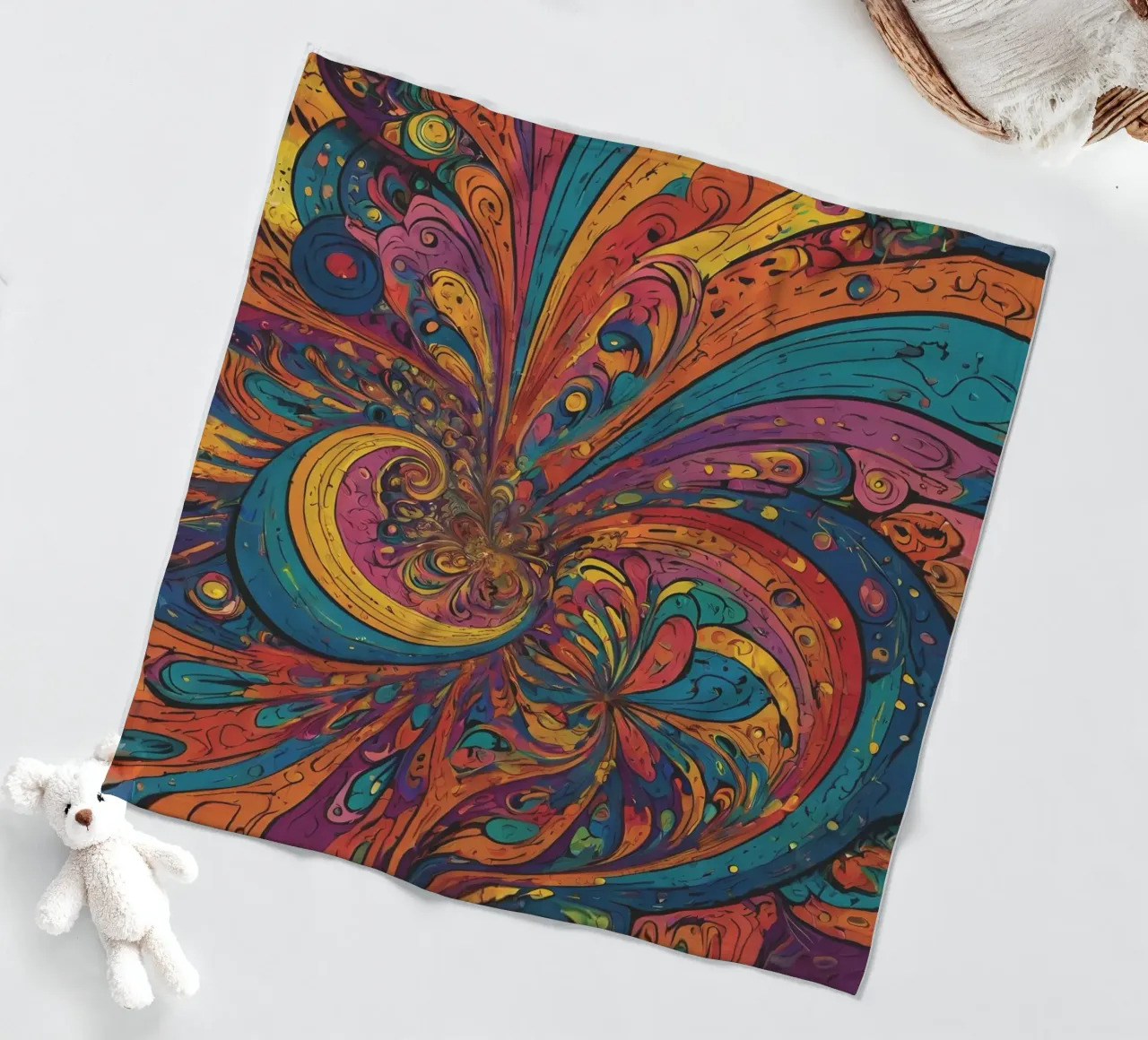 Psychedelic Pattern fleece blanket by Charnwood Prints