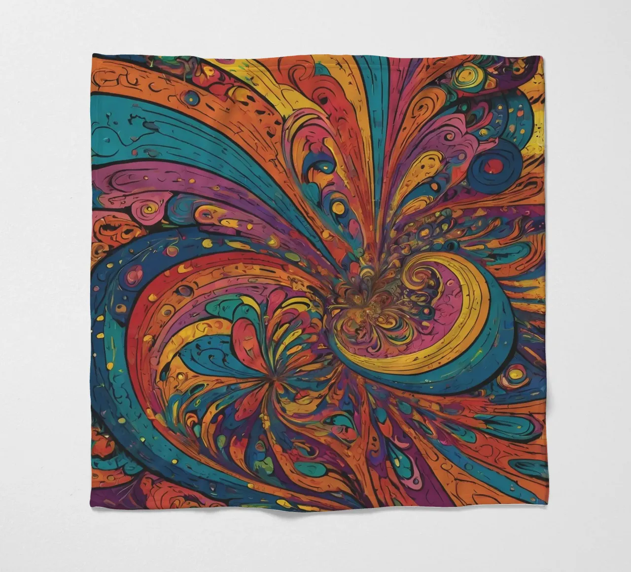 Psychedelic Pattern fleece blanket by Charnwood Prints