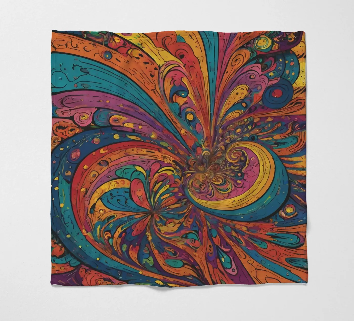 Psychedelic Pattern fleece blanket by Charnwood Prints