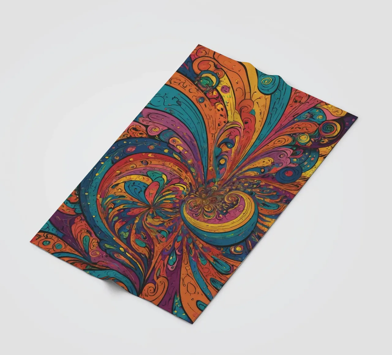 Psychedelic Pattern fleece blanket by Charnwood Prints