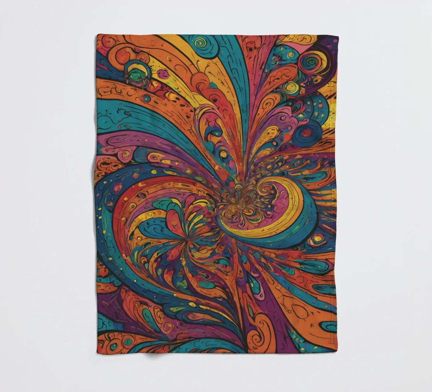 Psychedelic Pattern fleece blanket by Charnwood Prints