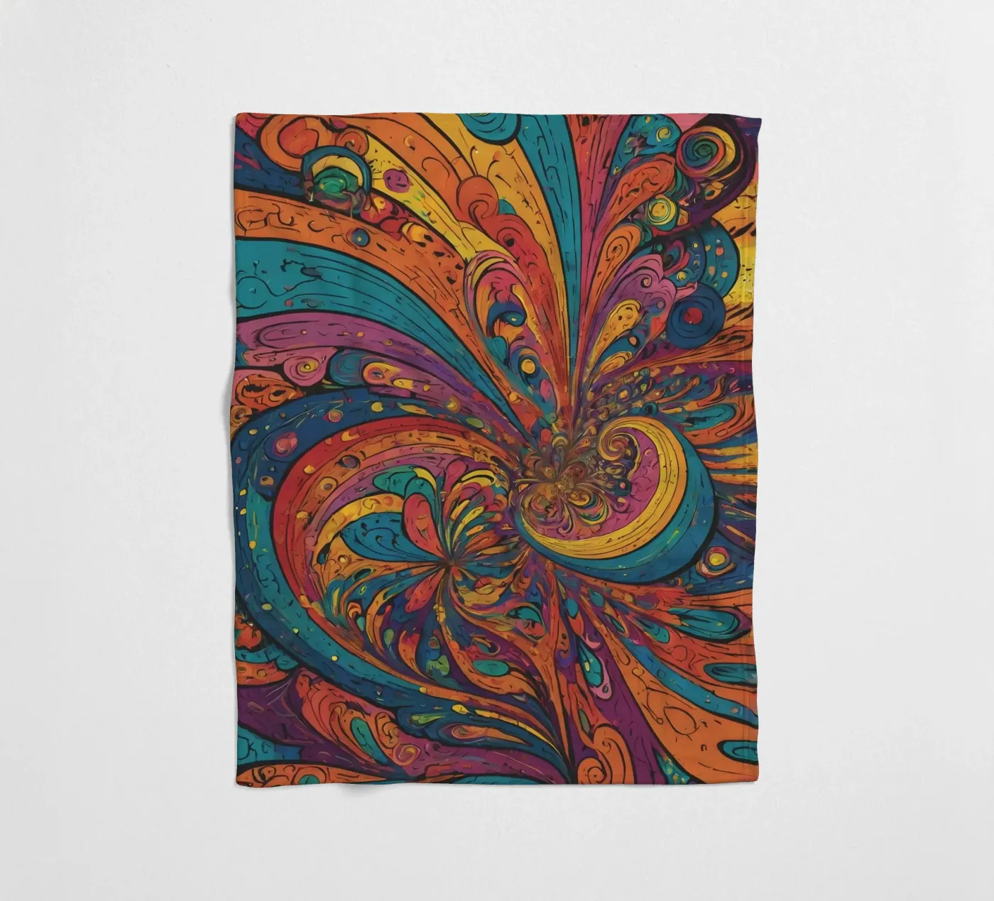 Psychedelic Pattern fleece blanket by Charnwood Prints