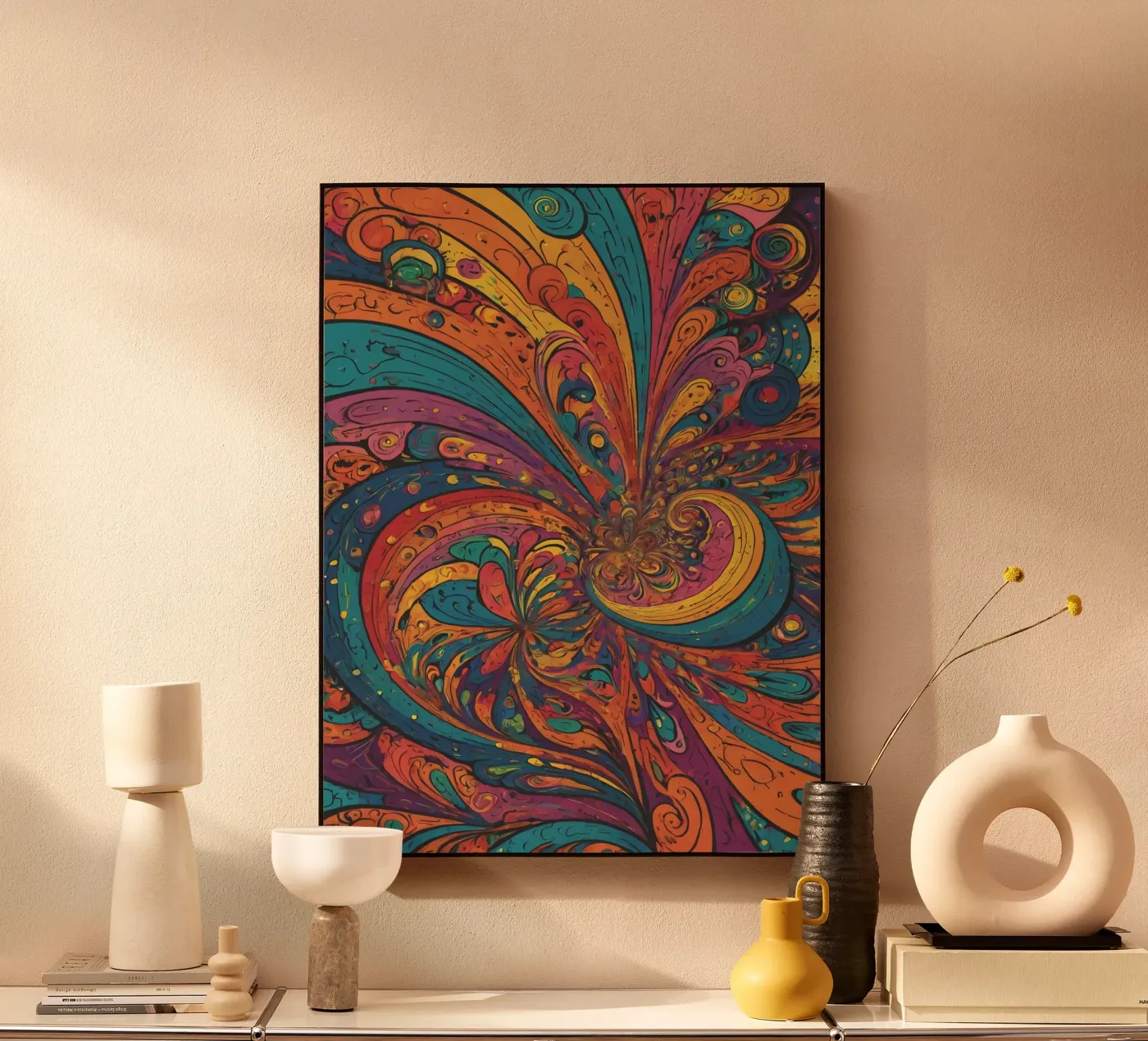 Motivo psichedelico pannello forex da Charnwood Prints