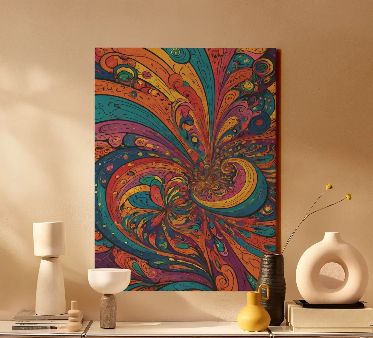 Psychedelic Pattern canvas by Charnwood Prints