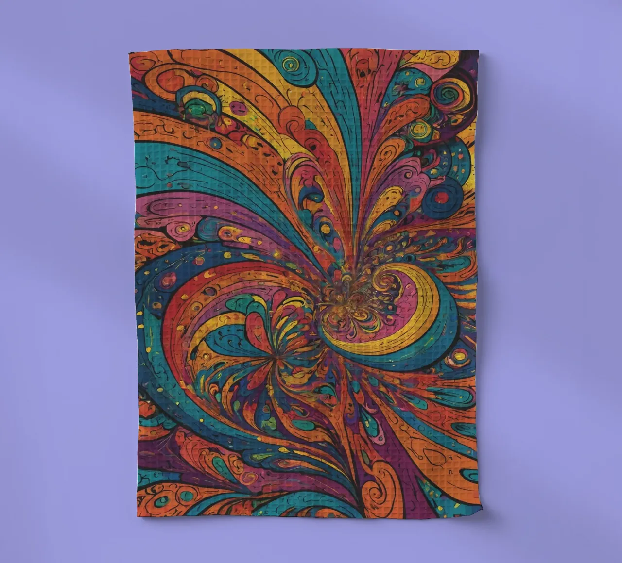 Psychedelic Pattern tea towel by Charnwood Prints