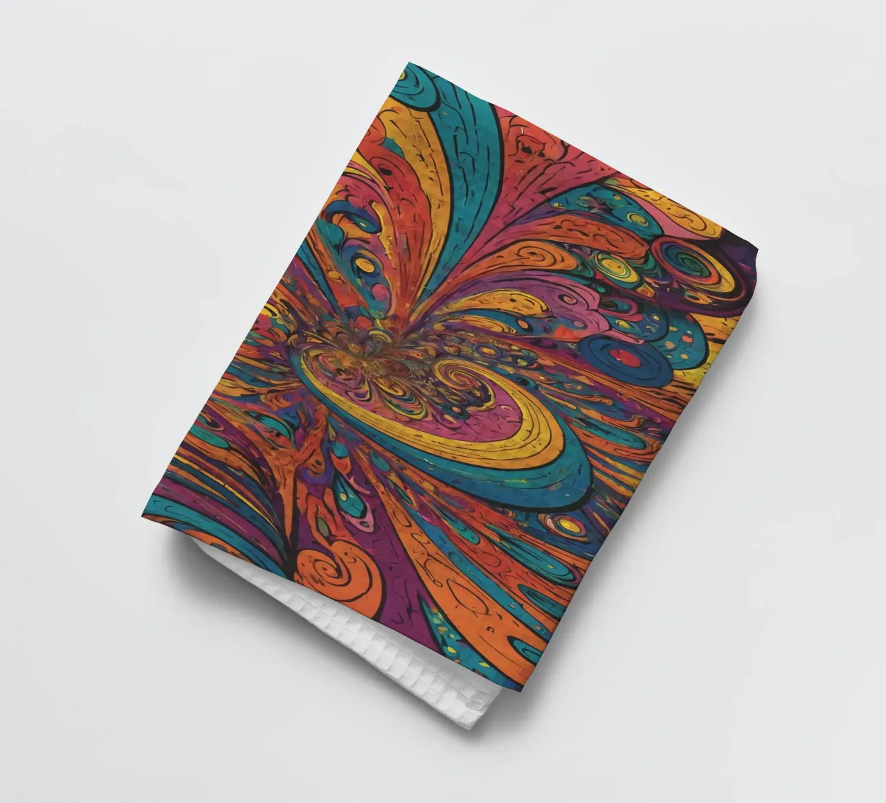 Psychedelic Pattern tea towel by Charnwood Prints