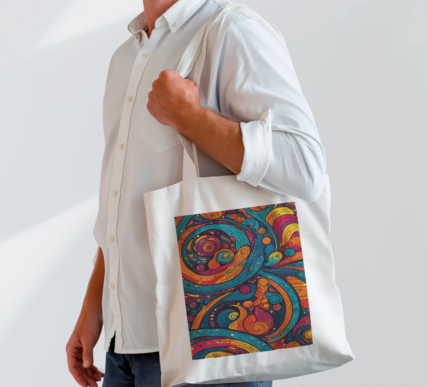 Psychedelic Pattern borsa in juta da Charnwood Prints
