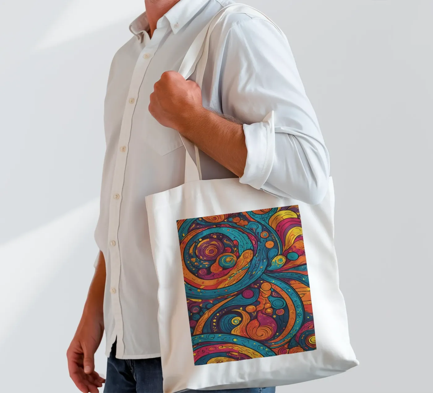 Psychedelic Pattern borsa in juta da Charnwood Prints