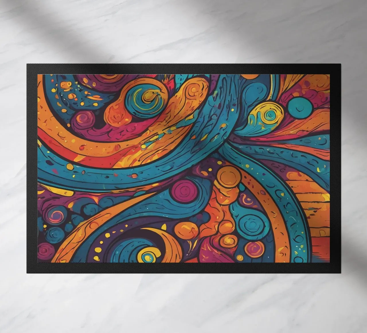 Psychedelic Pattern doormat by Charnwood Prints