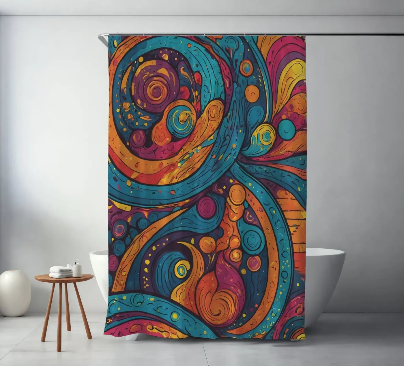 Psychedelisches Muster Duschvorhang von Charnwood Prints