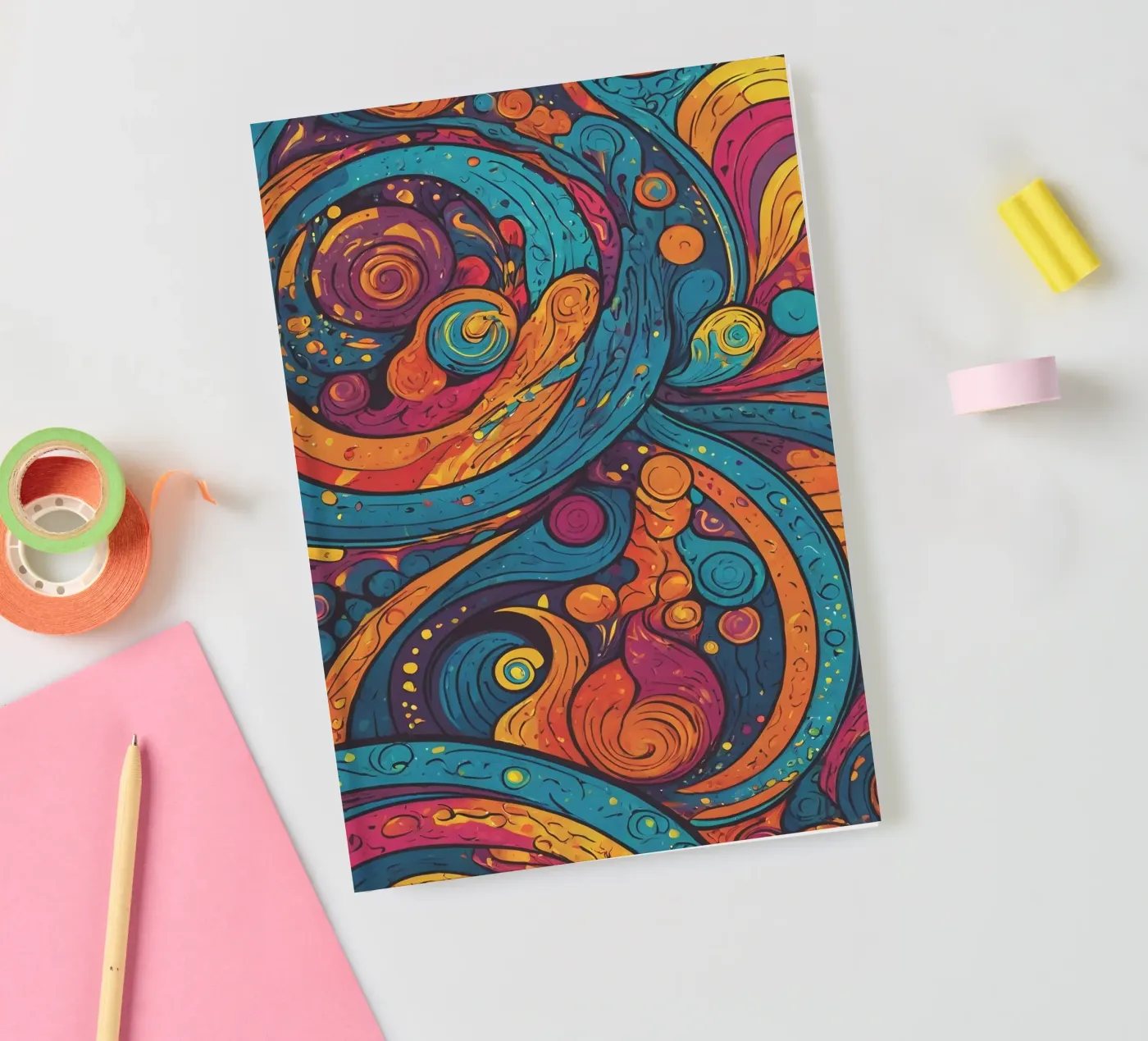 Psychedelic Pattern notebook by Charnwood Prints