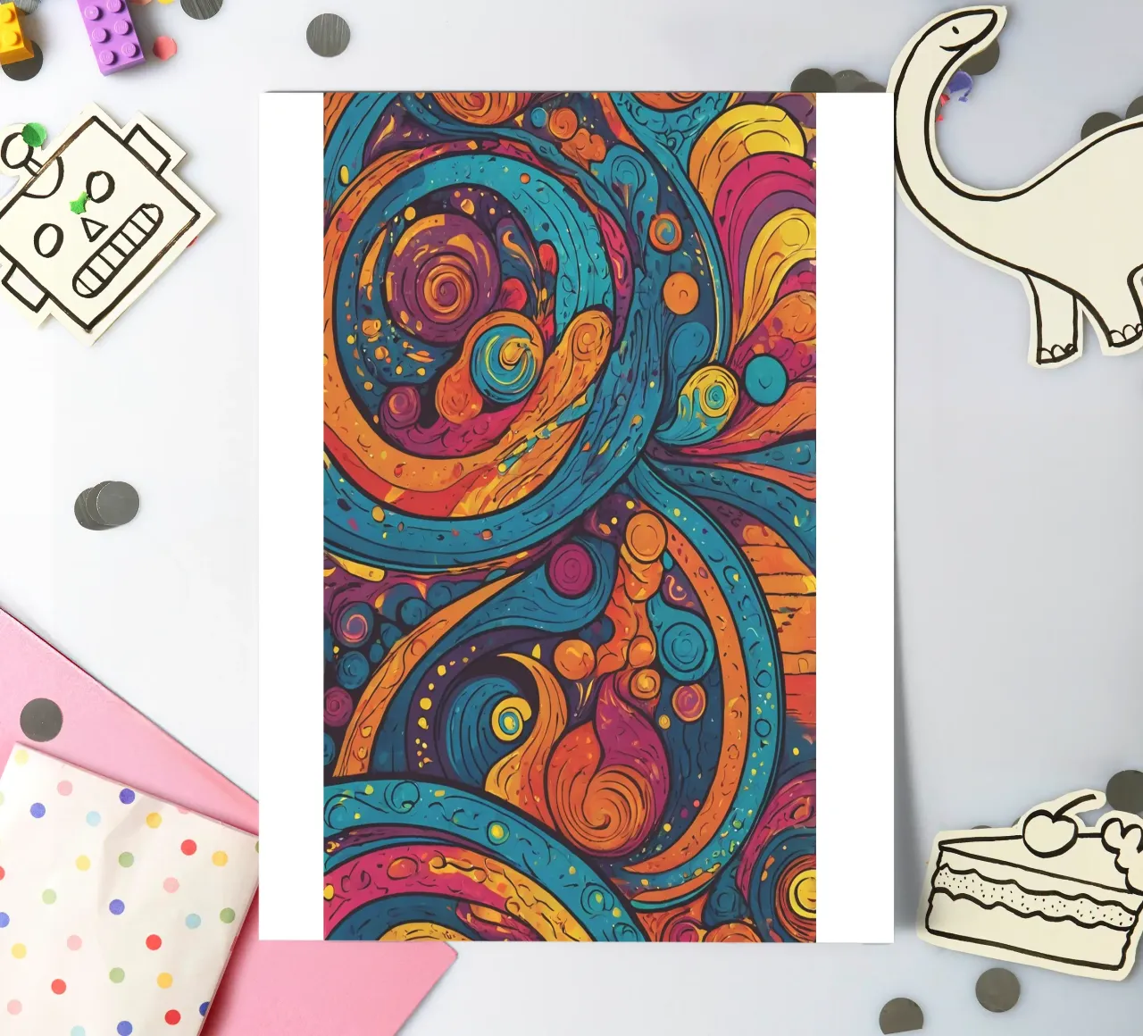 Psychedelic Pattern sticker sheet by Charnwood Prints