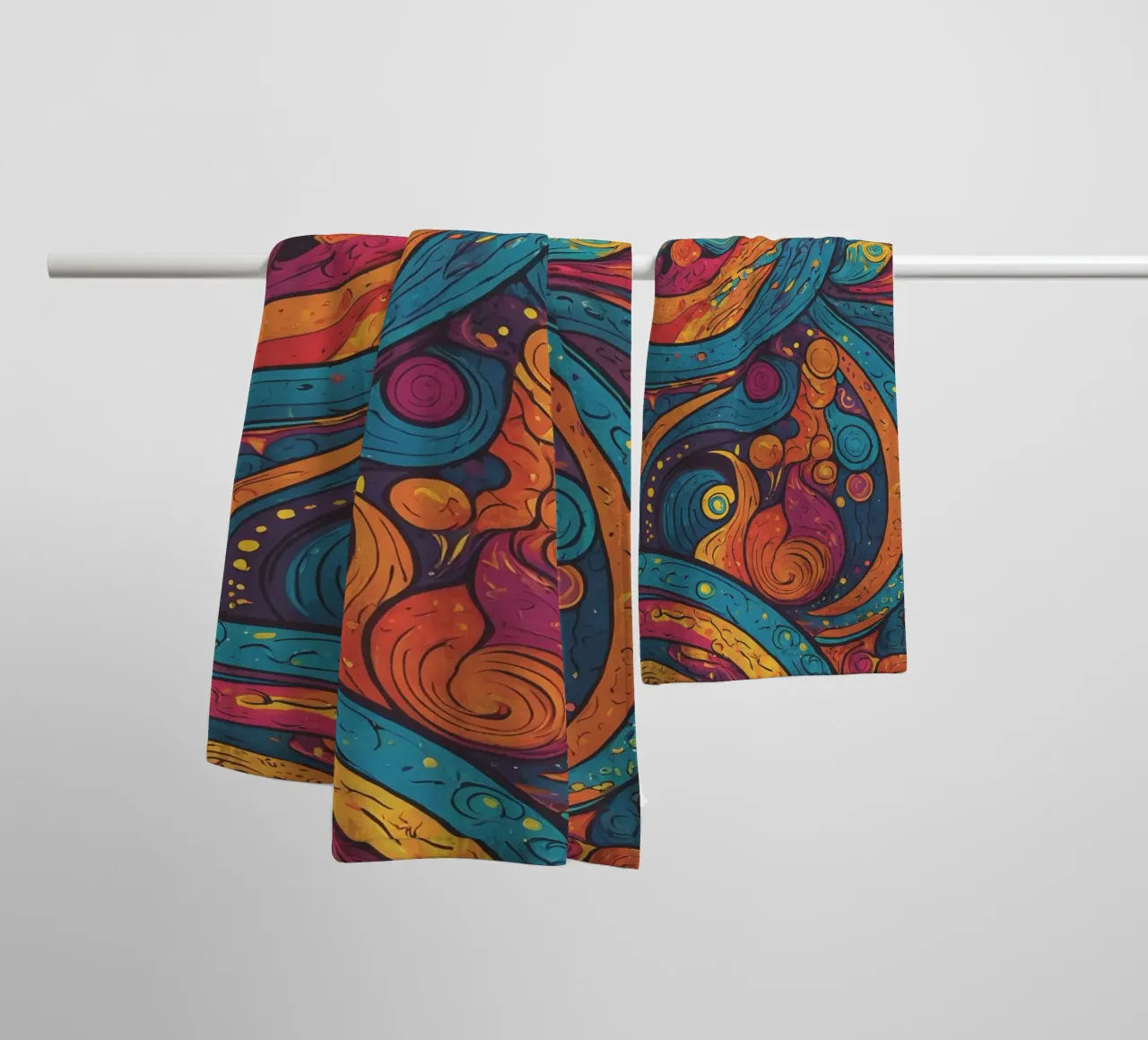 Psychedelic Pattern towel by Charnwood Prints
