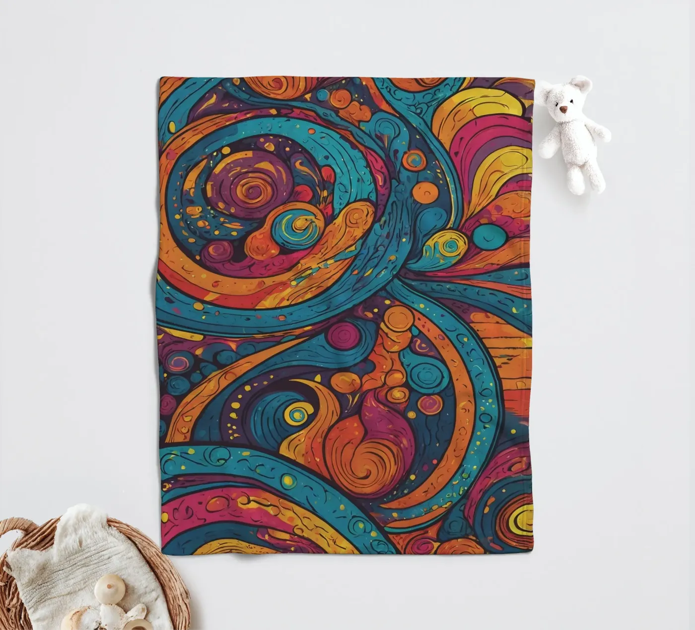 Psychedelic Pattern plaid polaire de Charnwood Prints