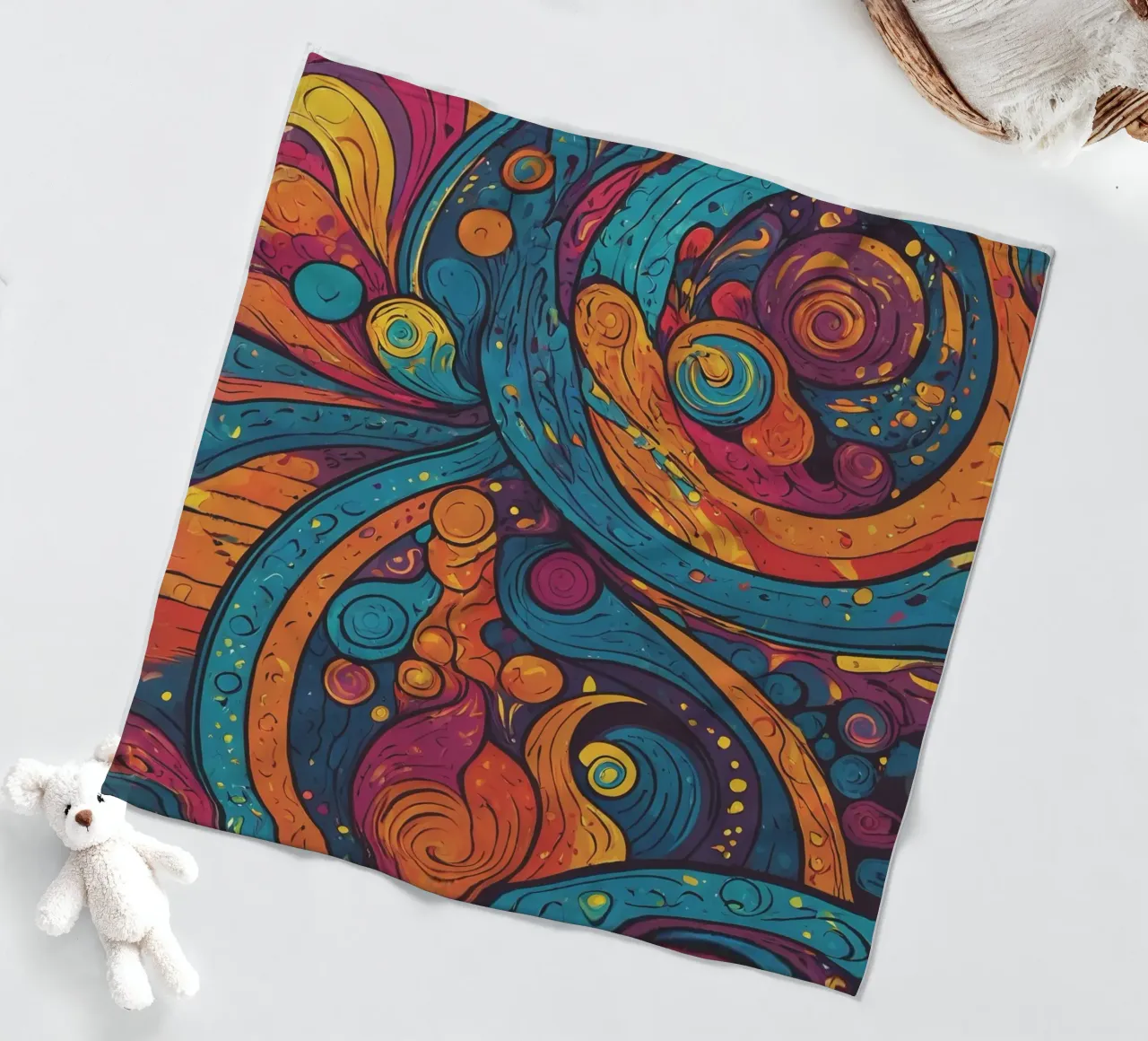 Psychedelic Pattern fleece blanket by Charnwood Prints