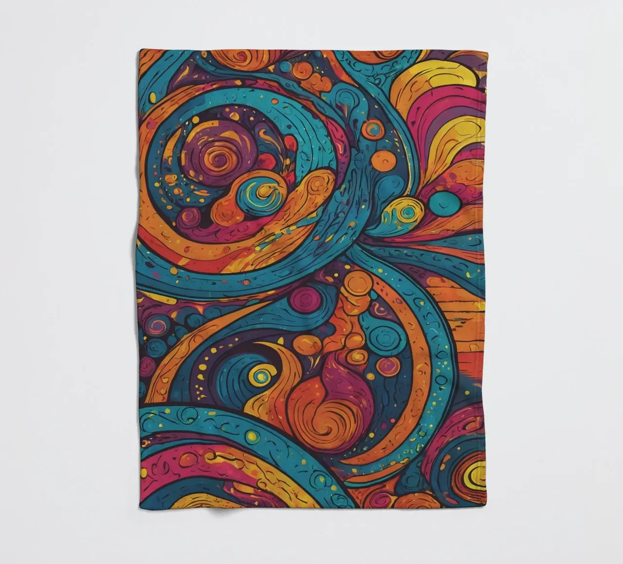 Psychedelic Pattern fleece blanket by Charnwood Prints