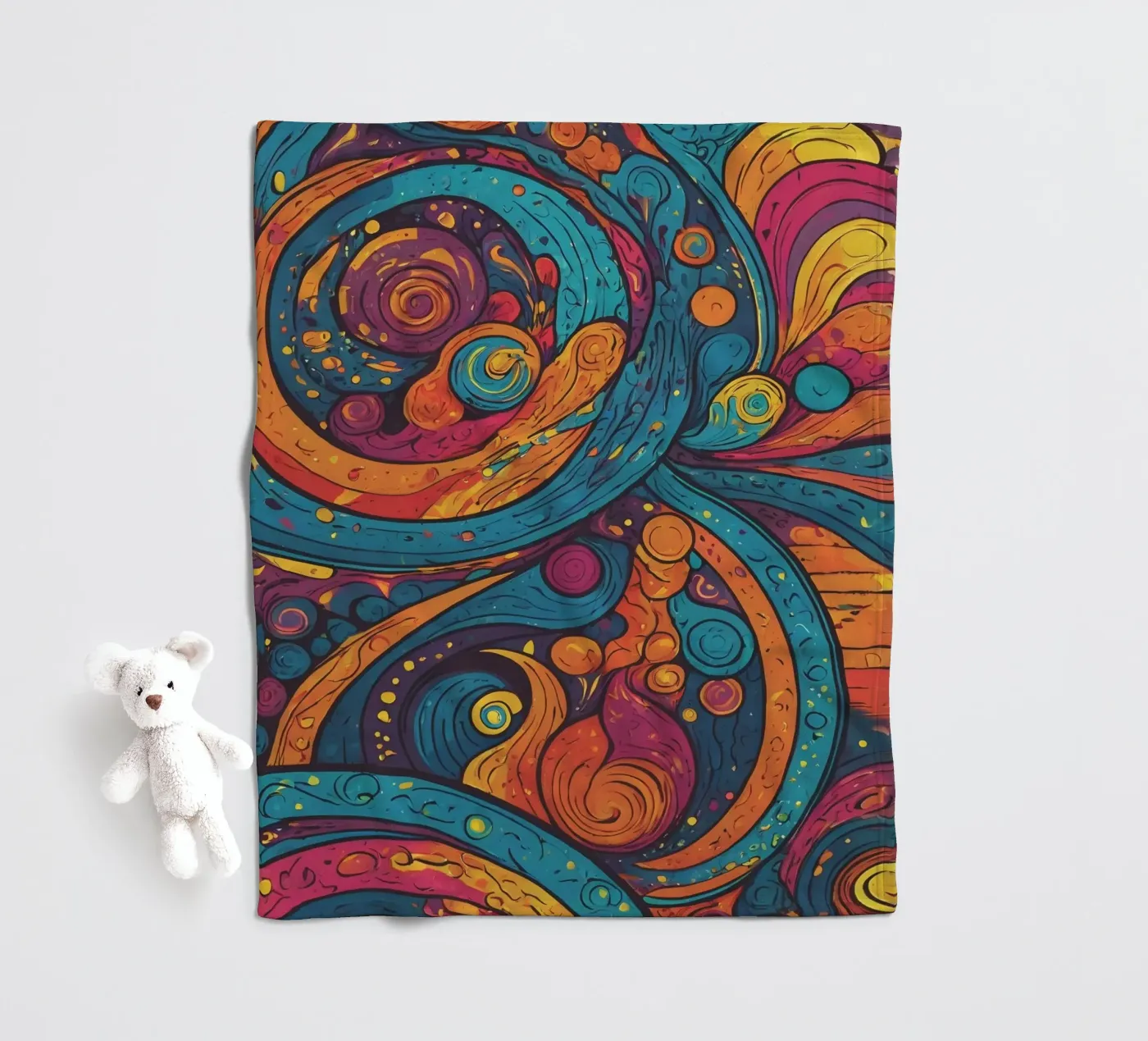 Psychedelic Pattern Fleecedecke von Charnwood Prints