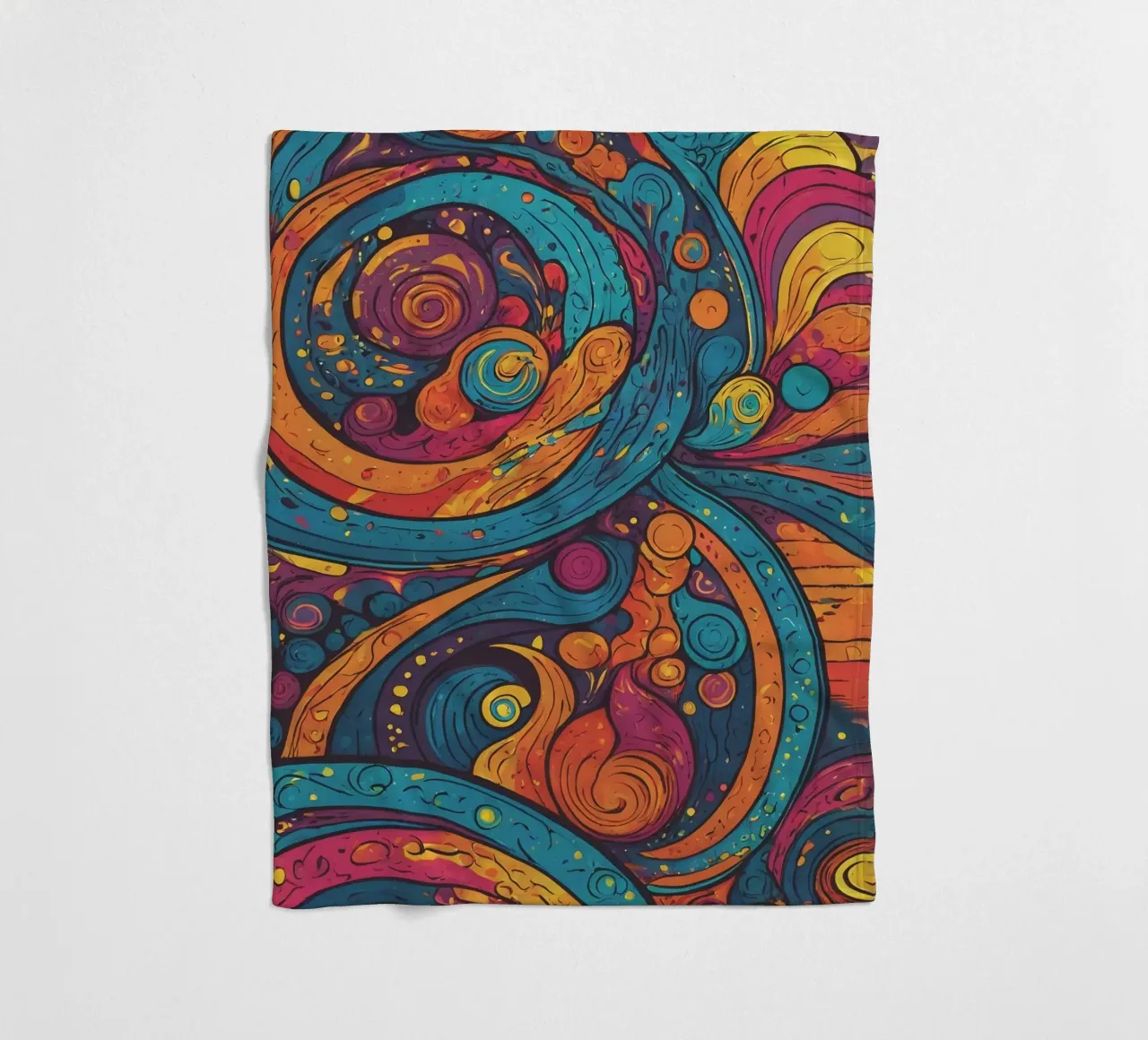 Psychedelic Pattern fleece blanket by Charnwood Prints