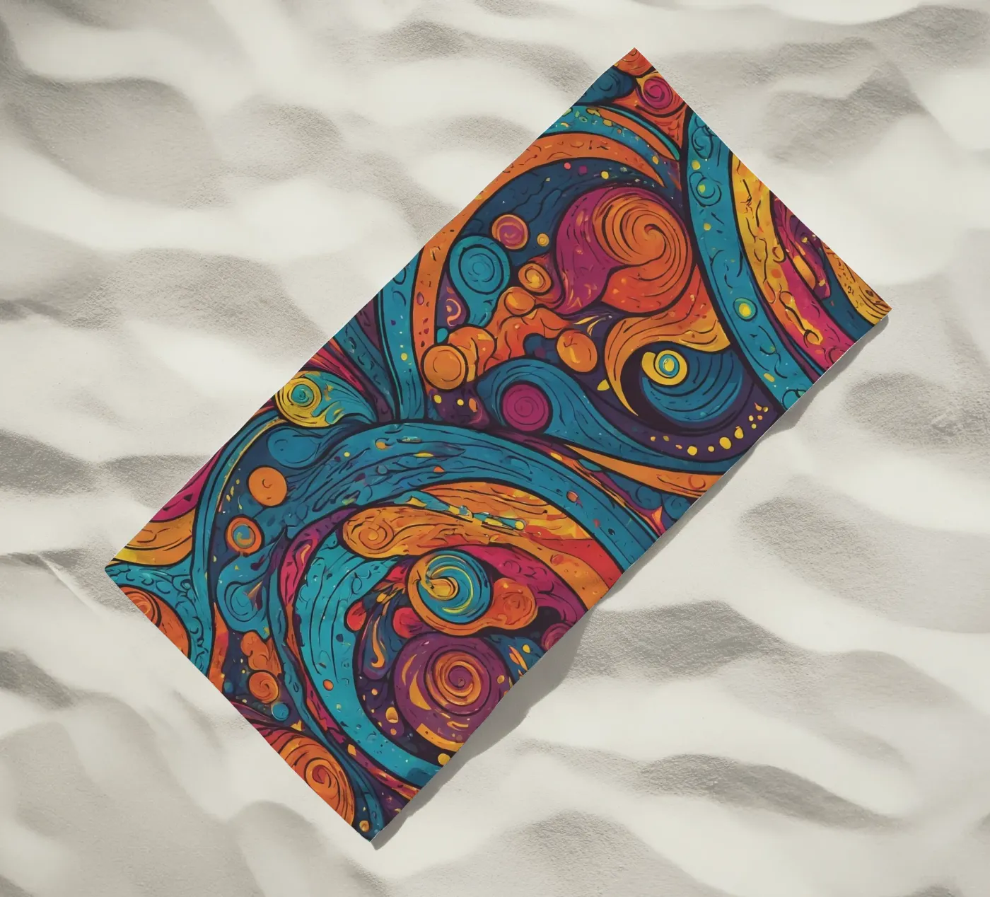 Psychedelisch patroon strandhanddoek van Charnwood Prints