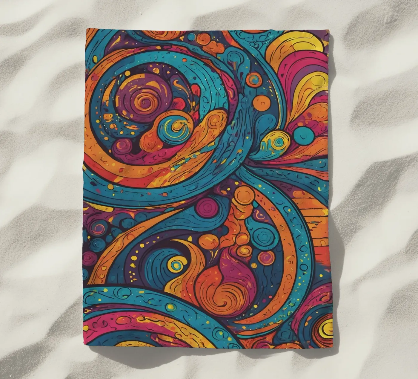 Psychedelisch patroon strandhanddoek van Charnwood Prints