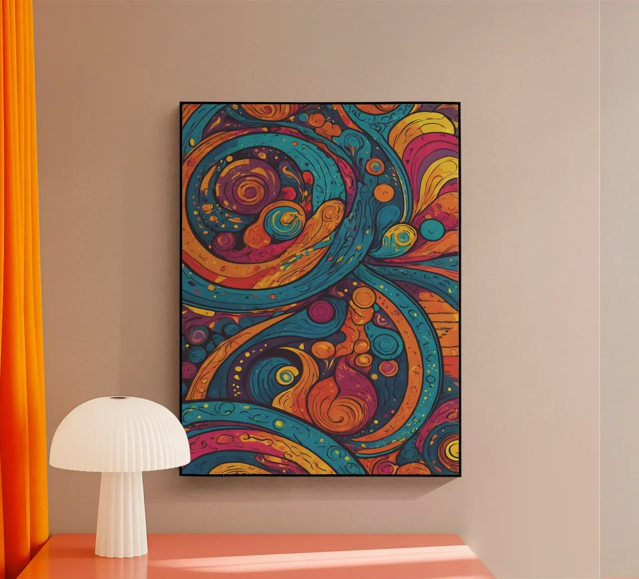 Psychedelisch patroon acryl van Charnwood Prints