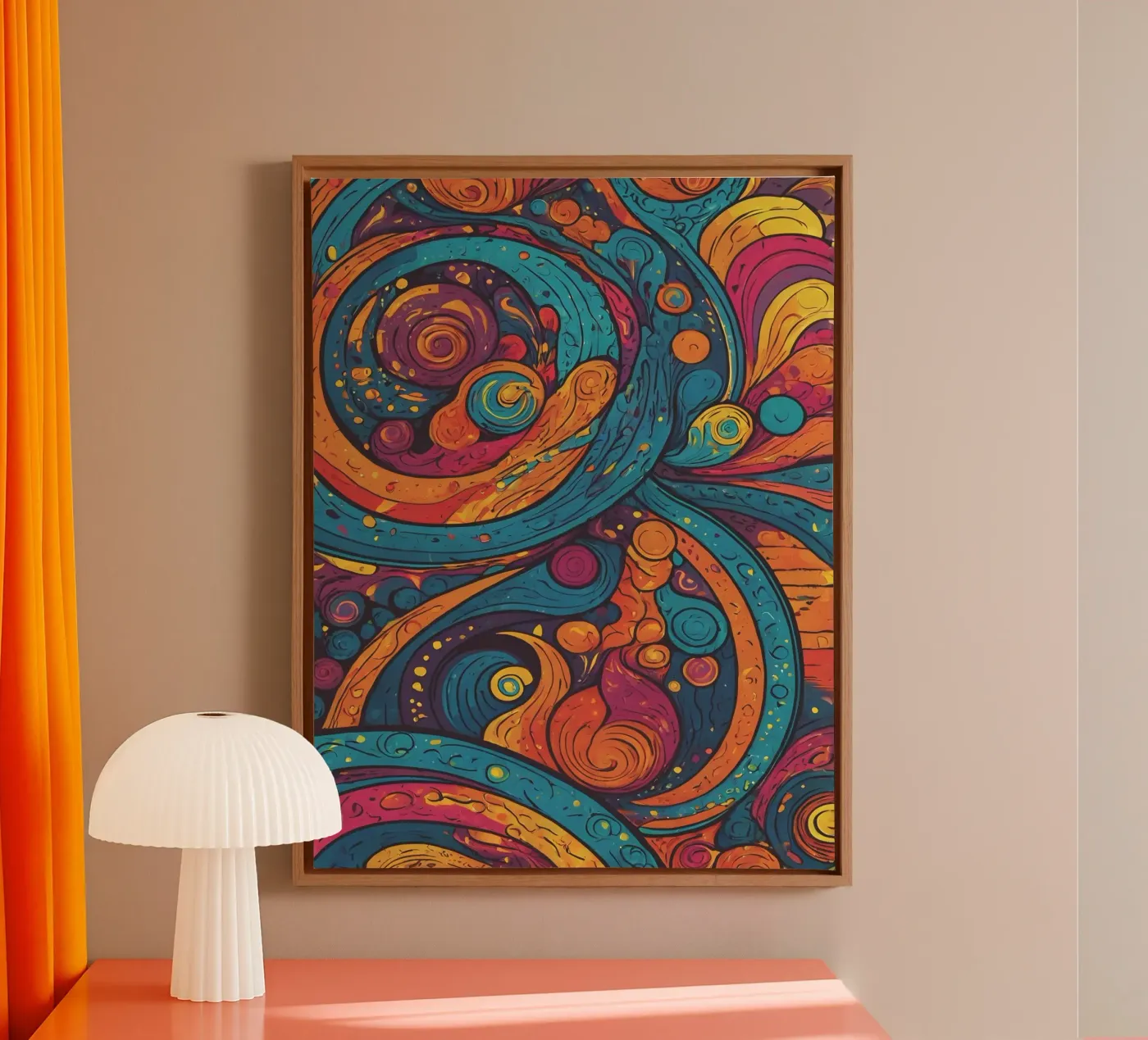 Psychedelisch patroon canvas van Charnwood Prints