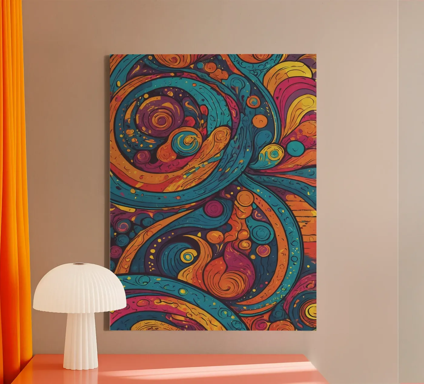 Psychedelisch patroon canvas van Charnwood Prints