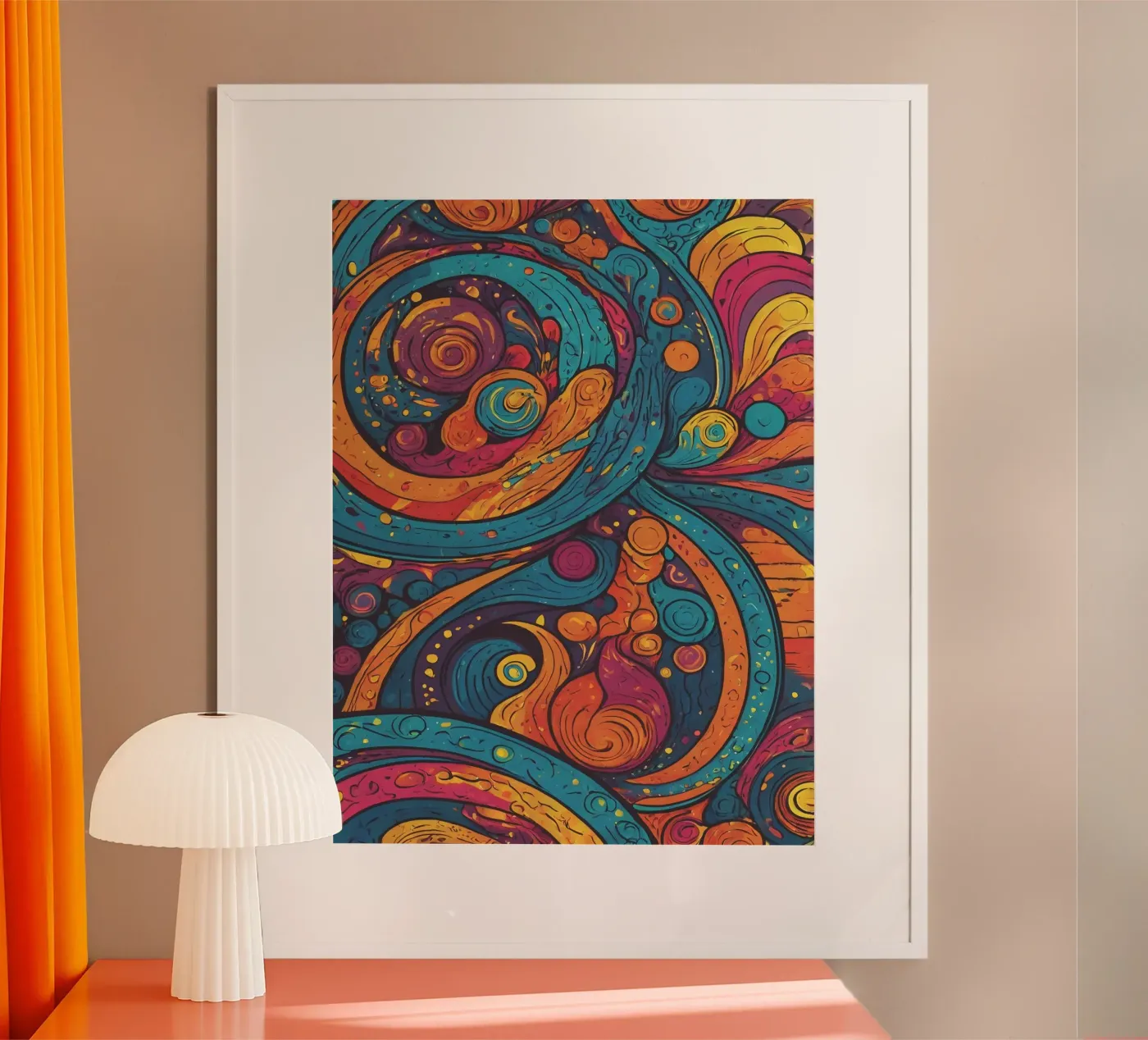 Psychedelisch patroon hahnemühle van Charnwood Prints