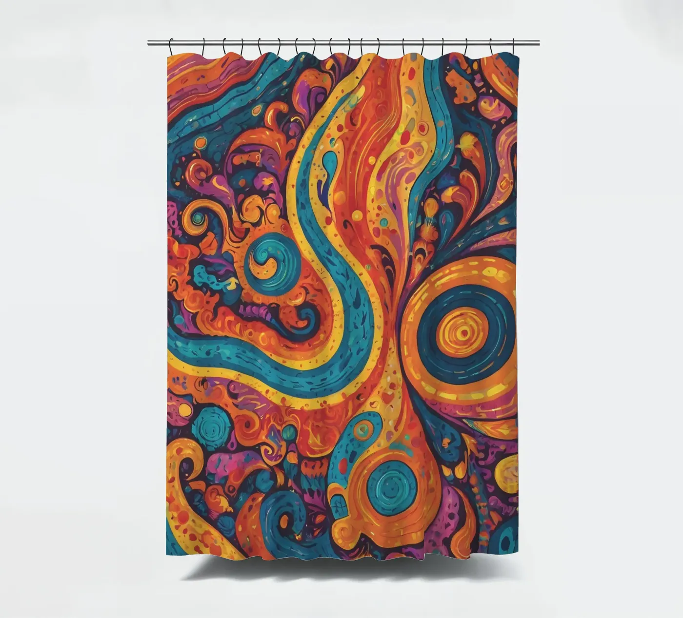 Psychedelisch patroon douchegordijn van Charnwood Prints