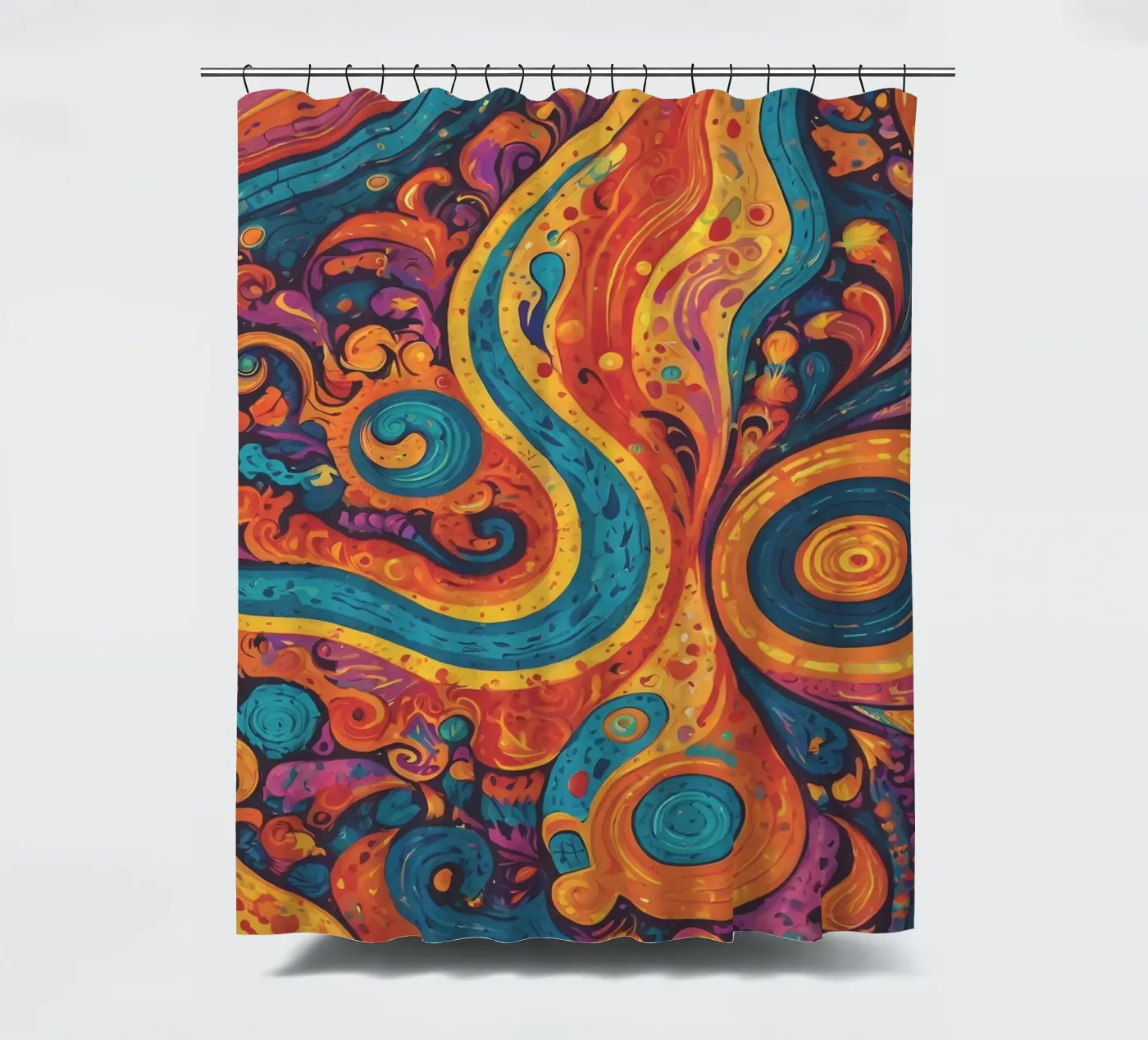 Psychedelisch patroon douchegordijn van Charnwood Prints