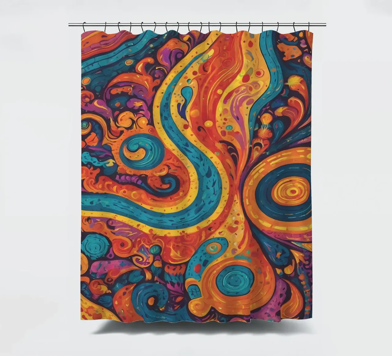 Psychedelic Pattern shower curtain by Charnwood Prints