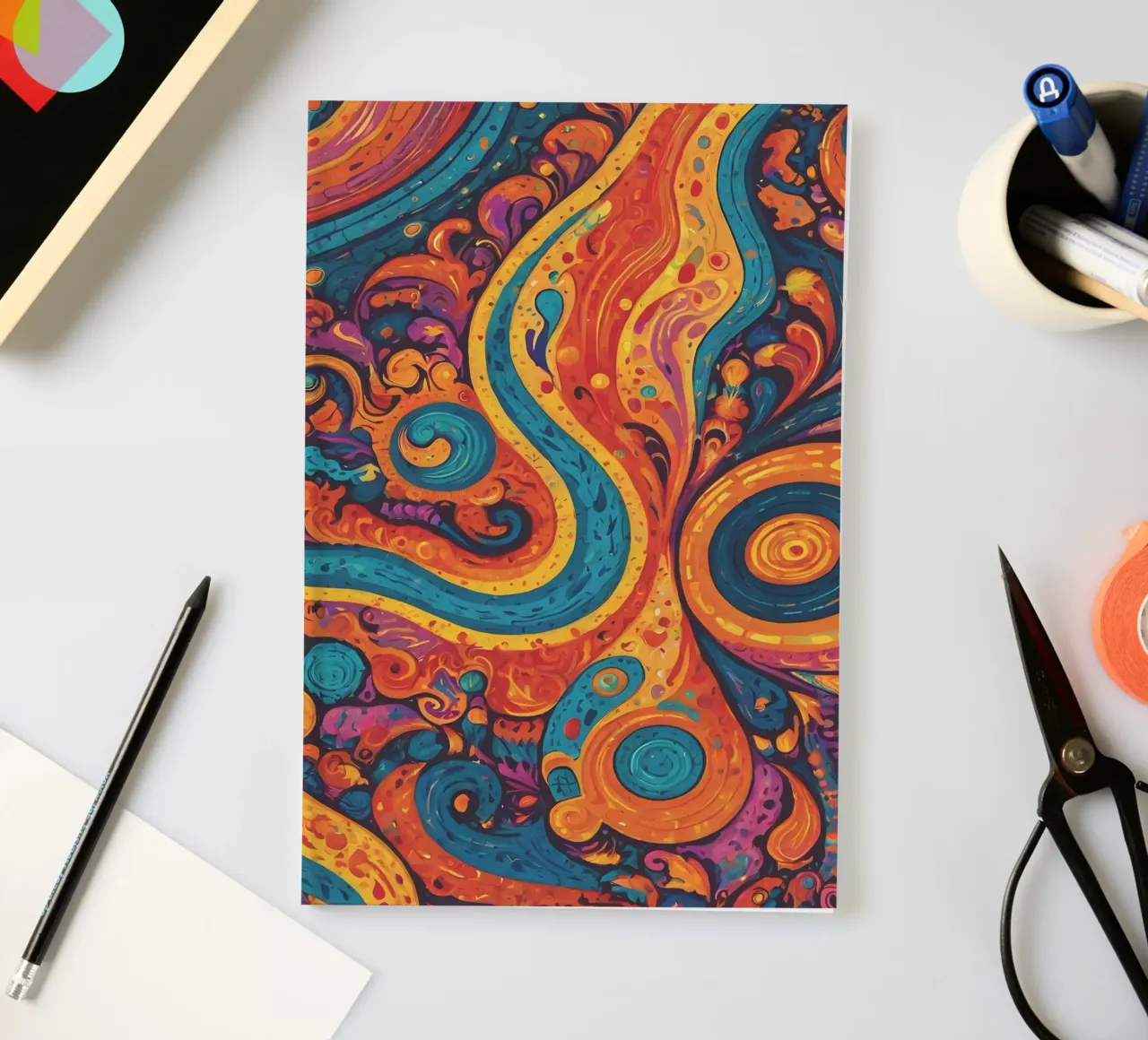 Psychedelic Pattern notebook by Charnwood Prints