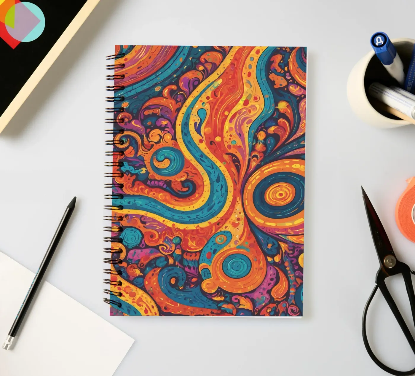 Psychedelic Pattern spiral notebook by Charnwood Prints