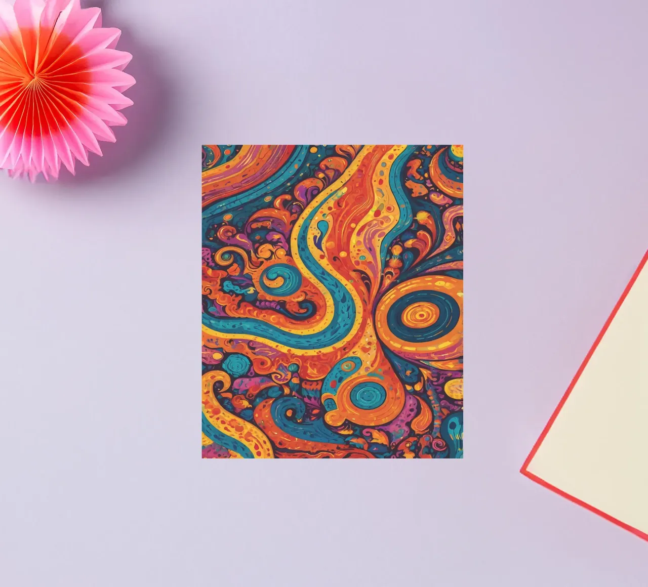 Psychedelic Pattern sticker by Charnwood Prints