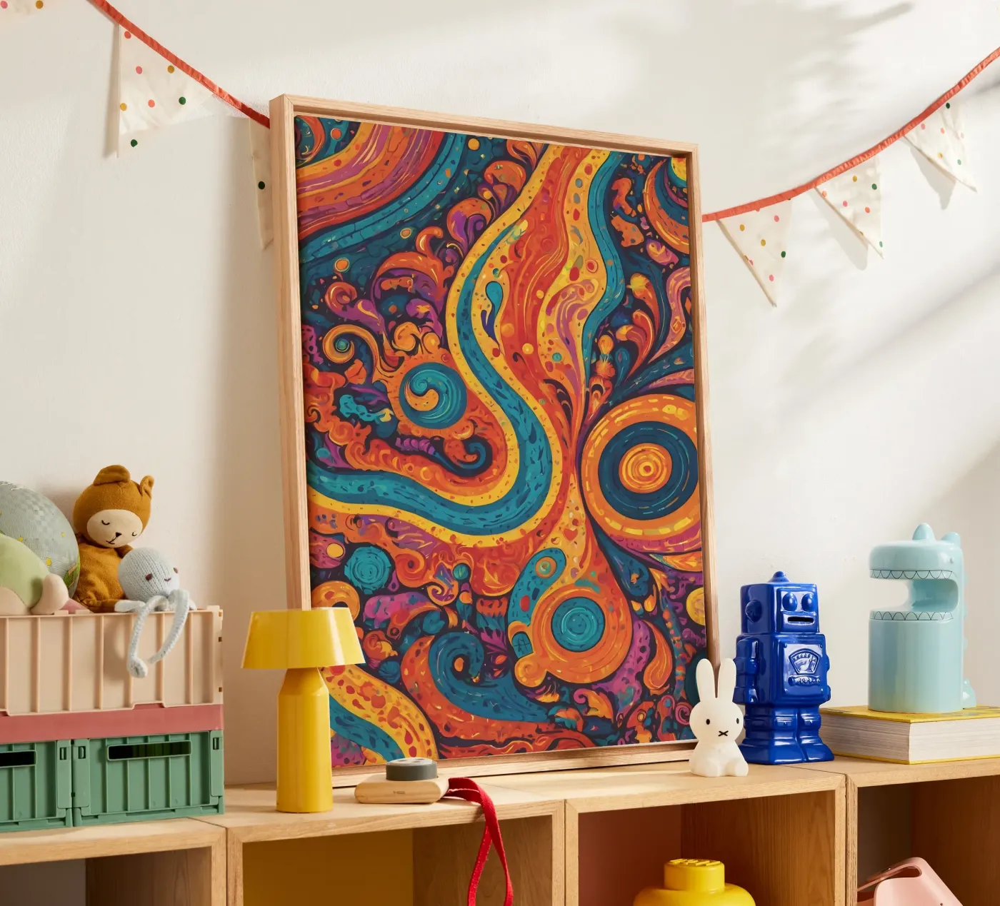 Psychedelisch patroon canvas van Charnwood Prints