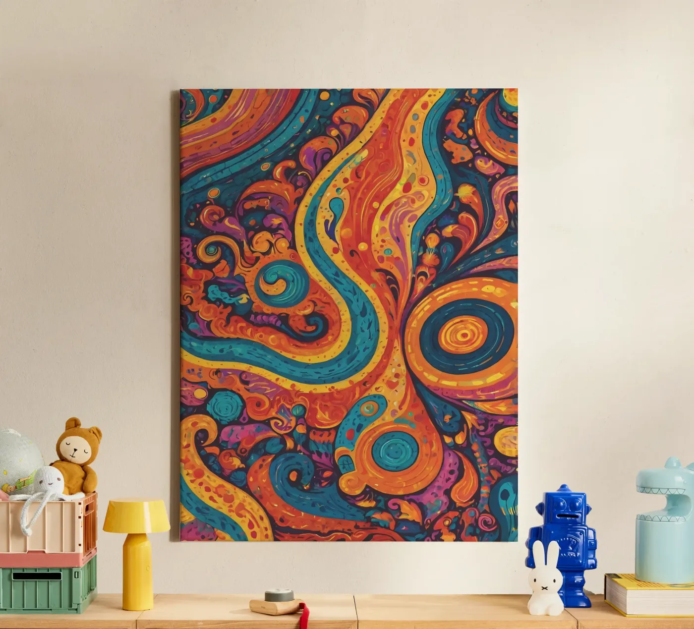 Psychedelisch patroon canvas van Charnwood Prints