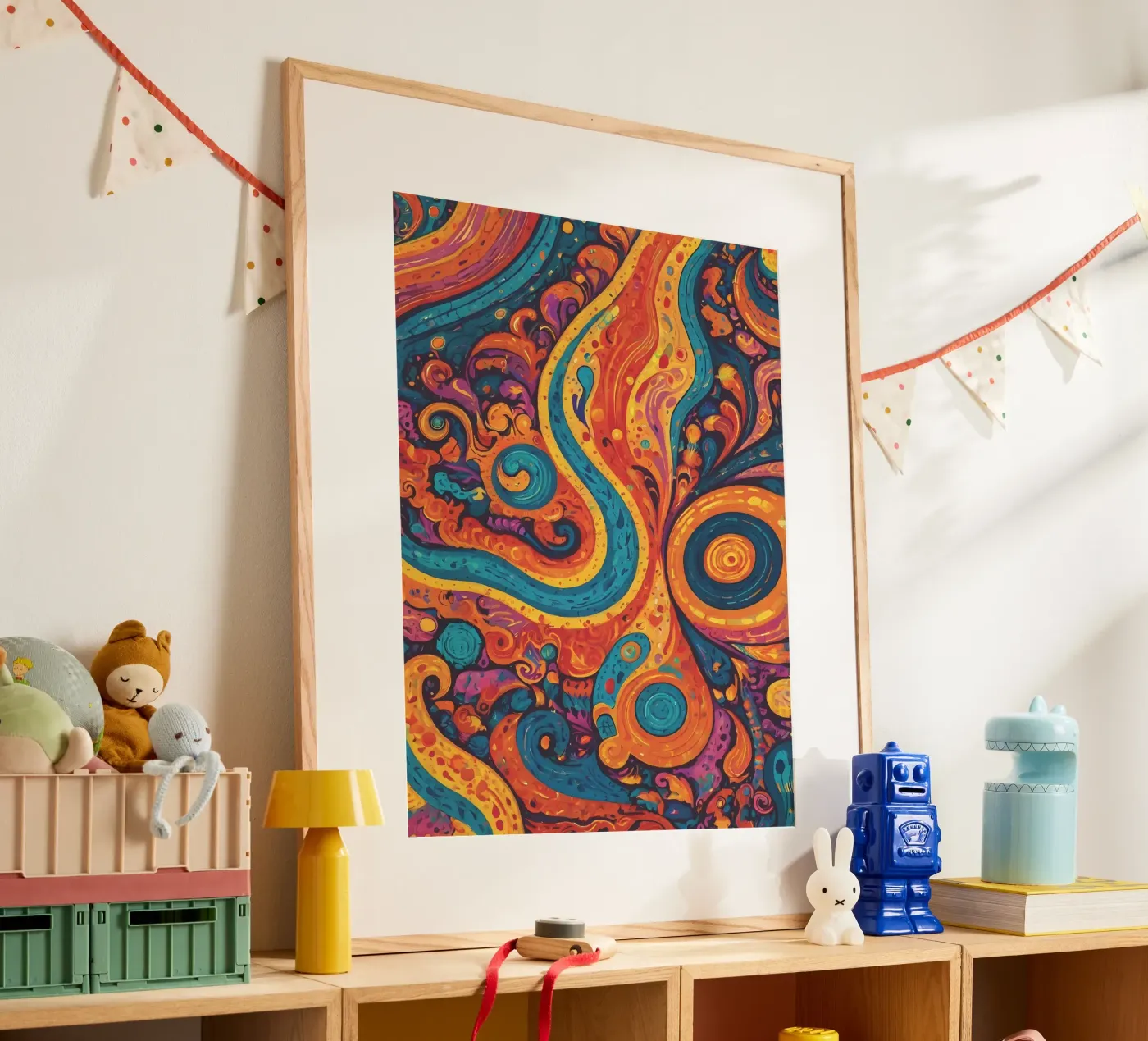 Psychedelic Pattern poster van Charnwood Prints