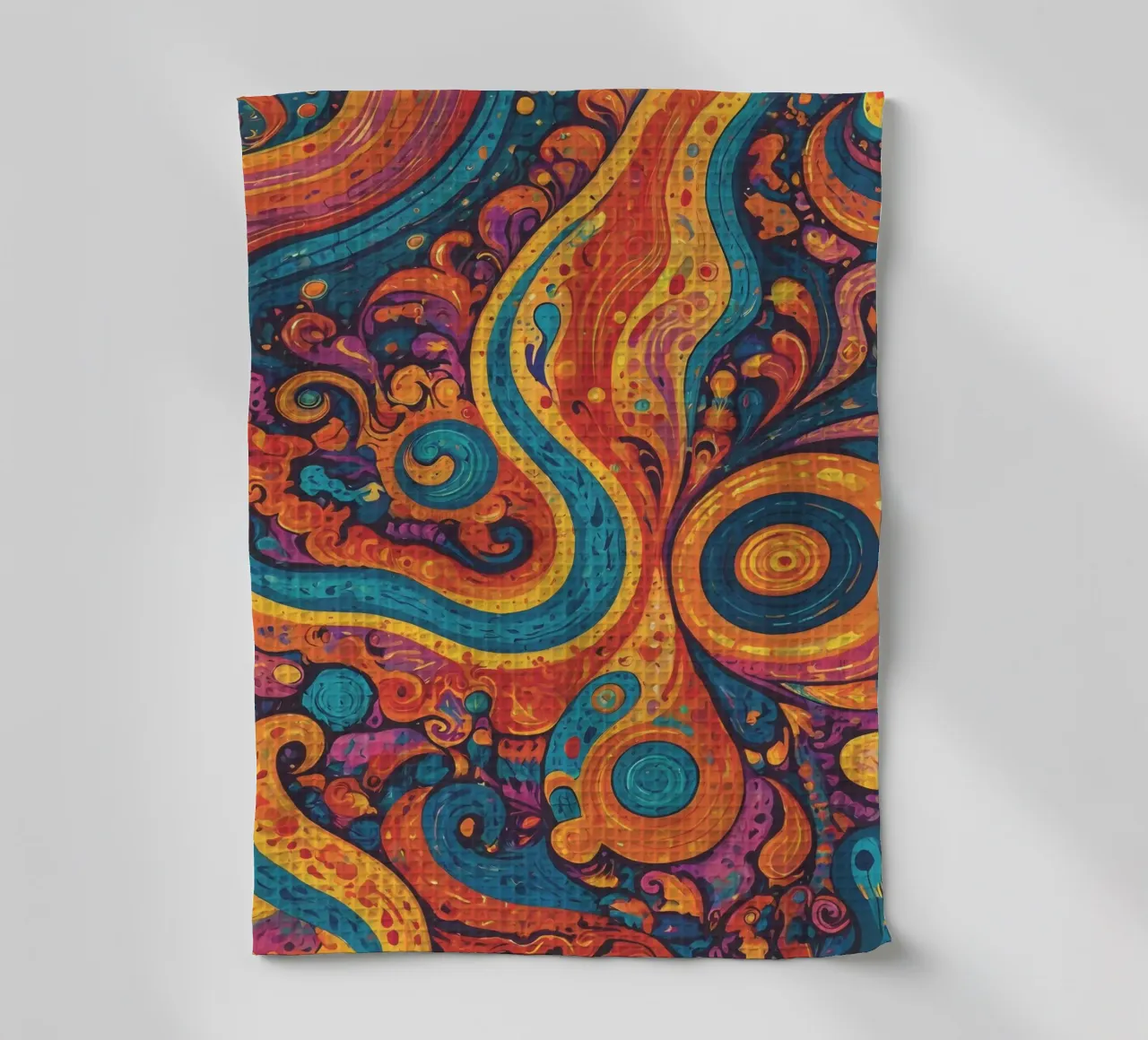 Psychedelic Pattern tea towel by Charnwood Prints