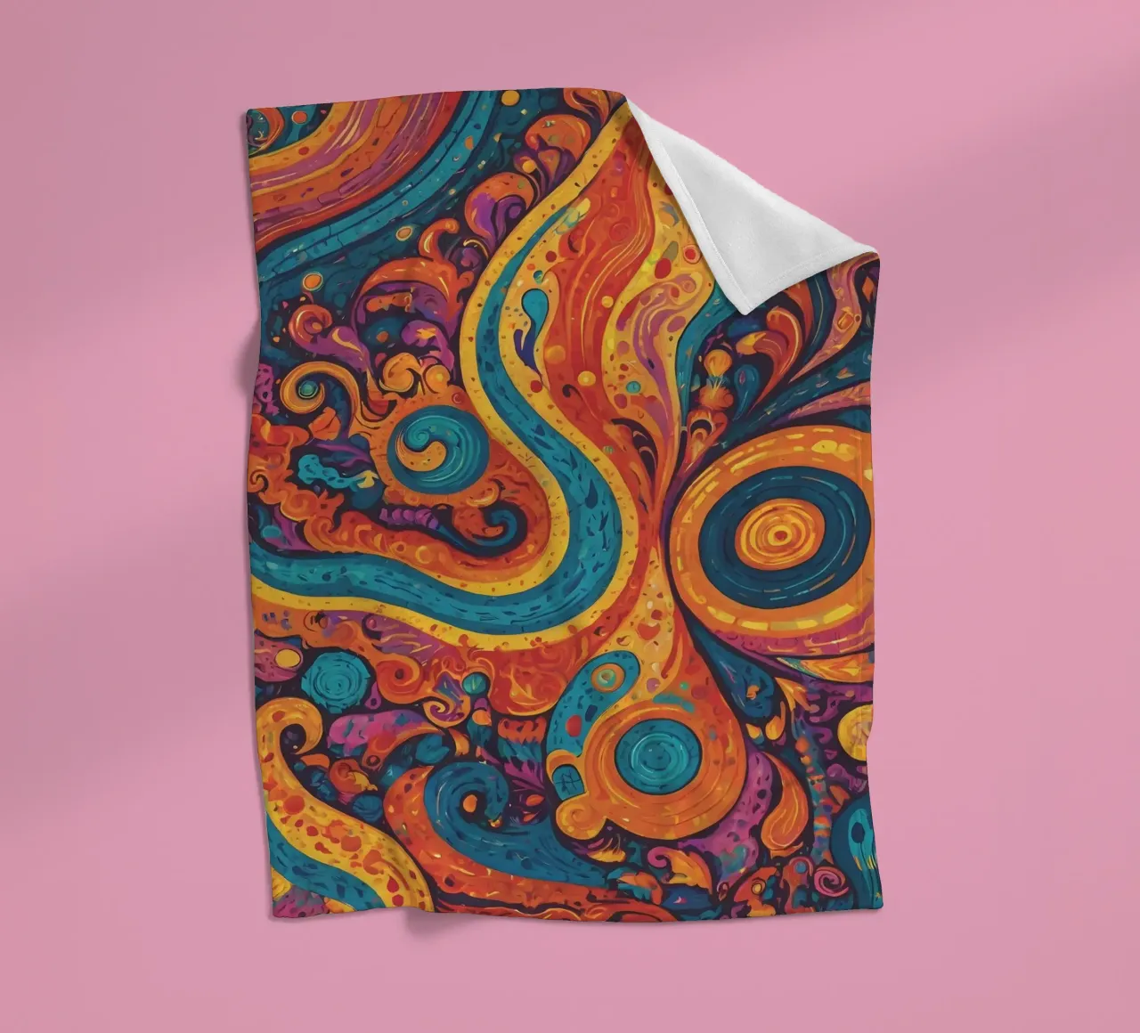 Psychedelic Pattern fleece blanket by Charnwood Prints