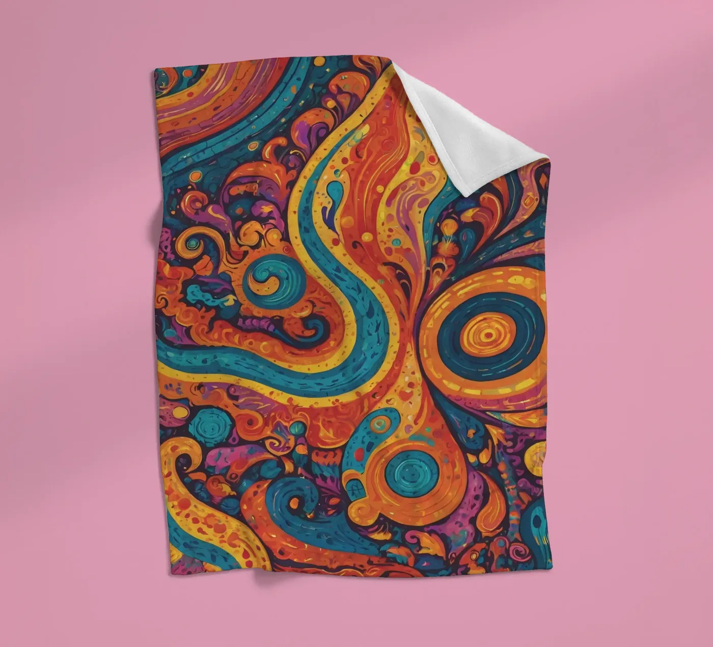 Psychedelic Pattern fleece blanket by Charnwood Prints