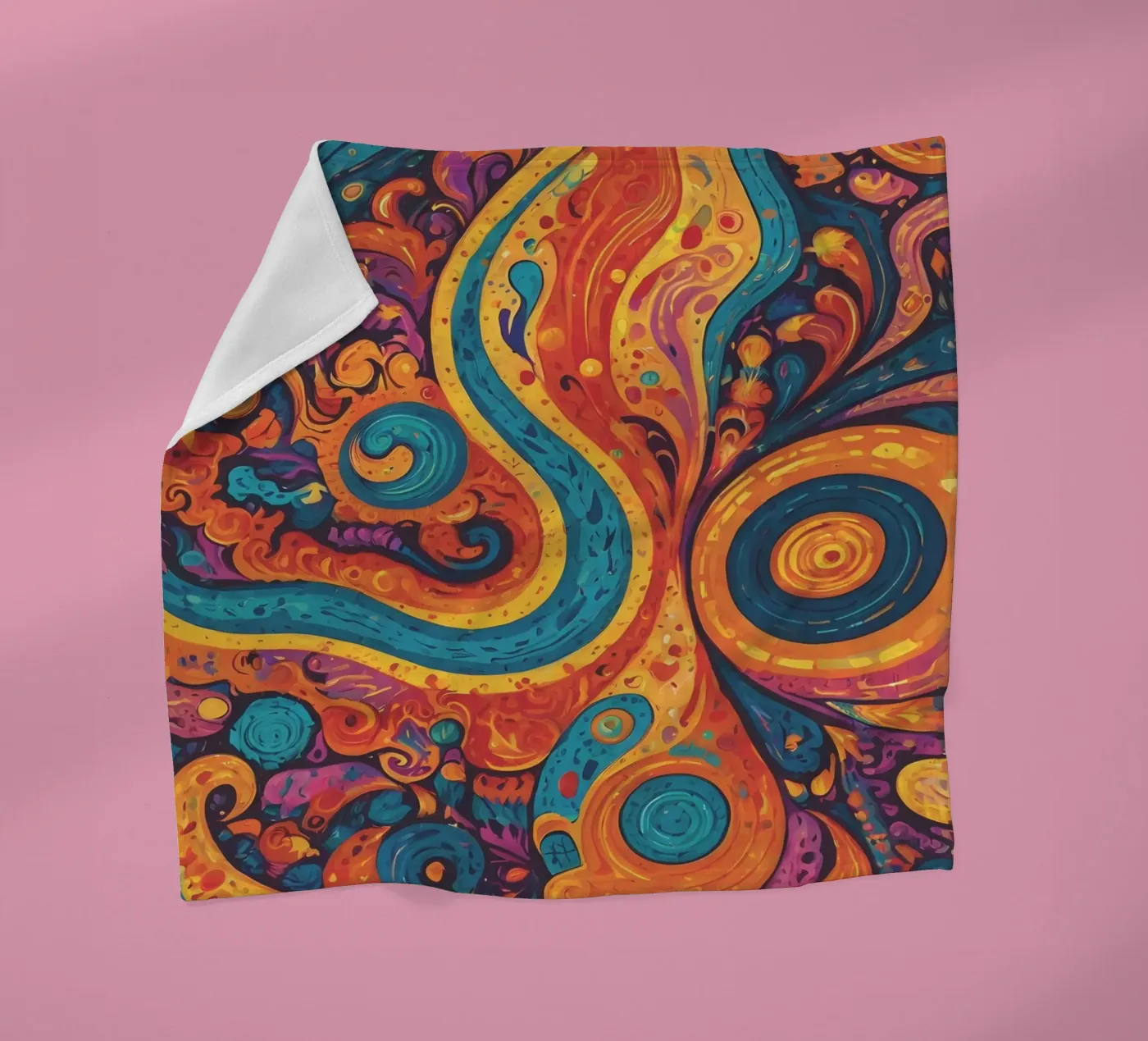 Psychedelic Pattern fleece blanket by Charnwood Prints